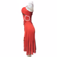 Ruby Rox Party Dress Vintage Spaghetti Strap Midi Bodycon Asymmetrical Hem Beaded Sequin Sheer Orange Overlay Size Large