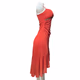 Ruby Rox Party Dress Vintage Spaghetti Strap Midi Bodycon Asymmetrical Hem Beaded Sequin Sheer Orange Overlay Size Large