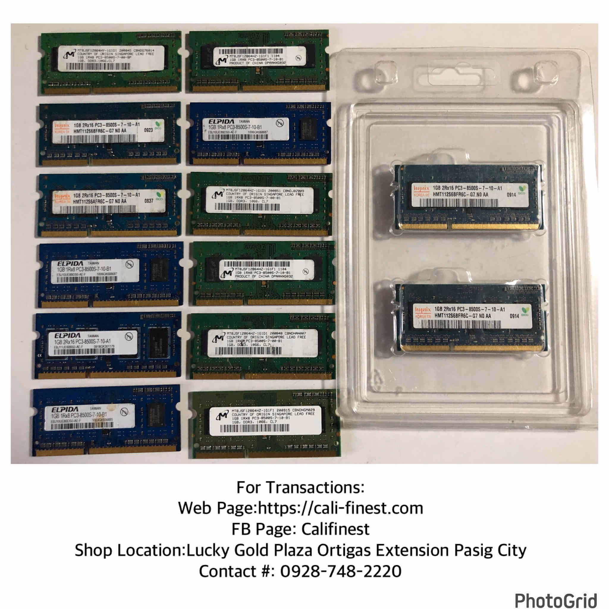 1gb DDR3 8500S Laptop RAM  EL#427  