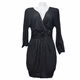 Bebe Women’s Black Long Sleeve Stretch Wool Silk Dress