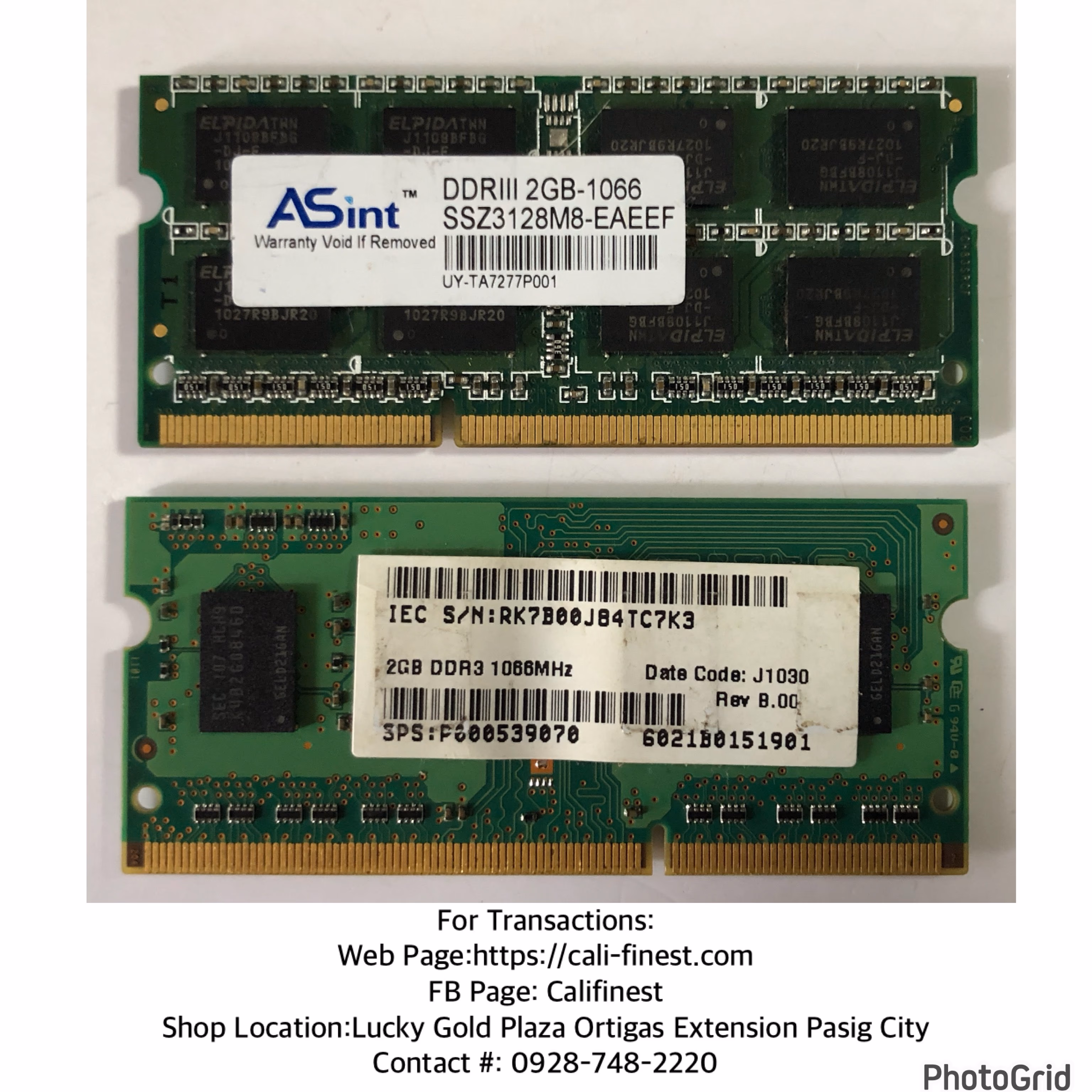 2GB DDR3 1066 Laptop RAM  EL#418  