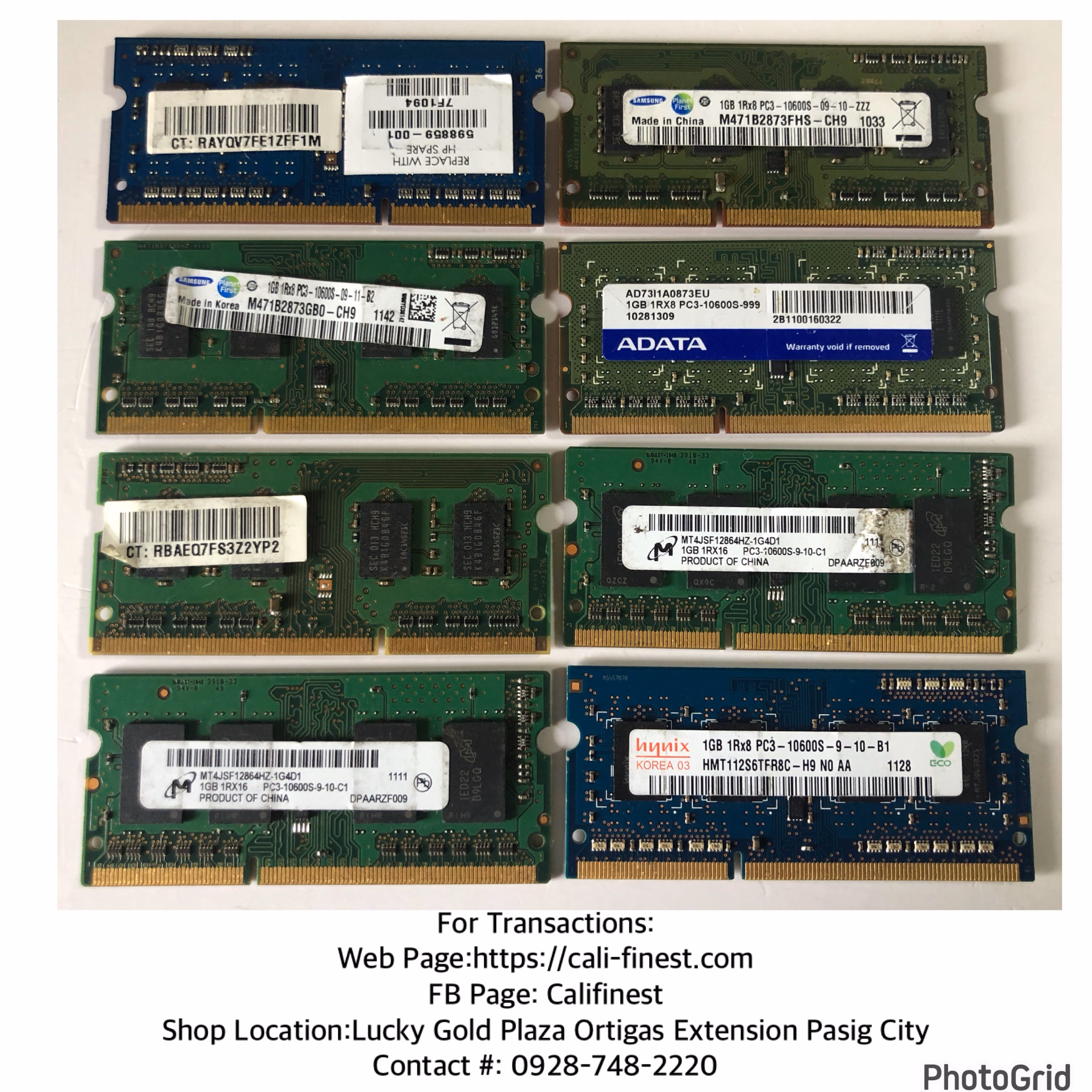 1gb DDR3 10600S Laptop RAM  EL#421
