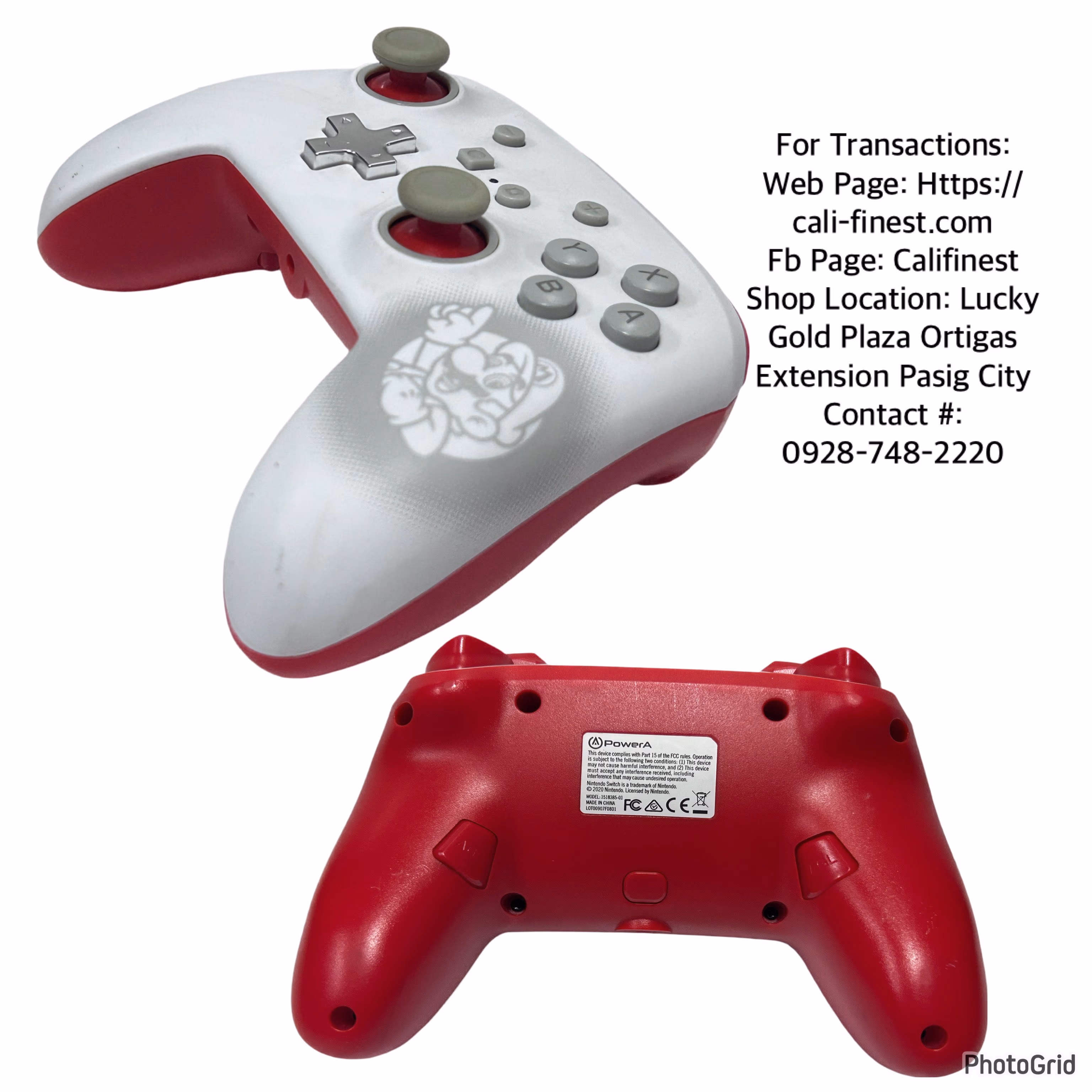 PowerA Enhanced Wired Controller For Nintendo Switch Mario White Very Good 2E  EL#441