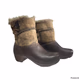 Dan’s ko Stormy Shoes Women’s Brown Ankle Boots Shearling Leather 