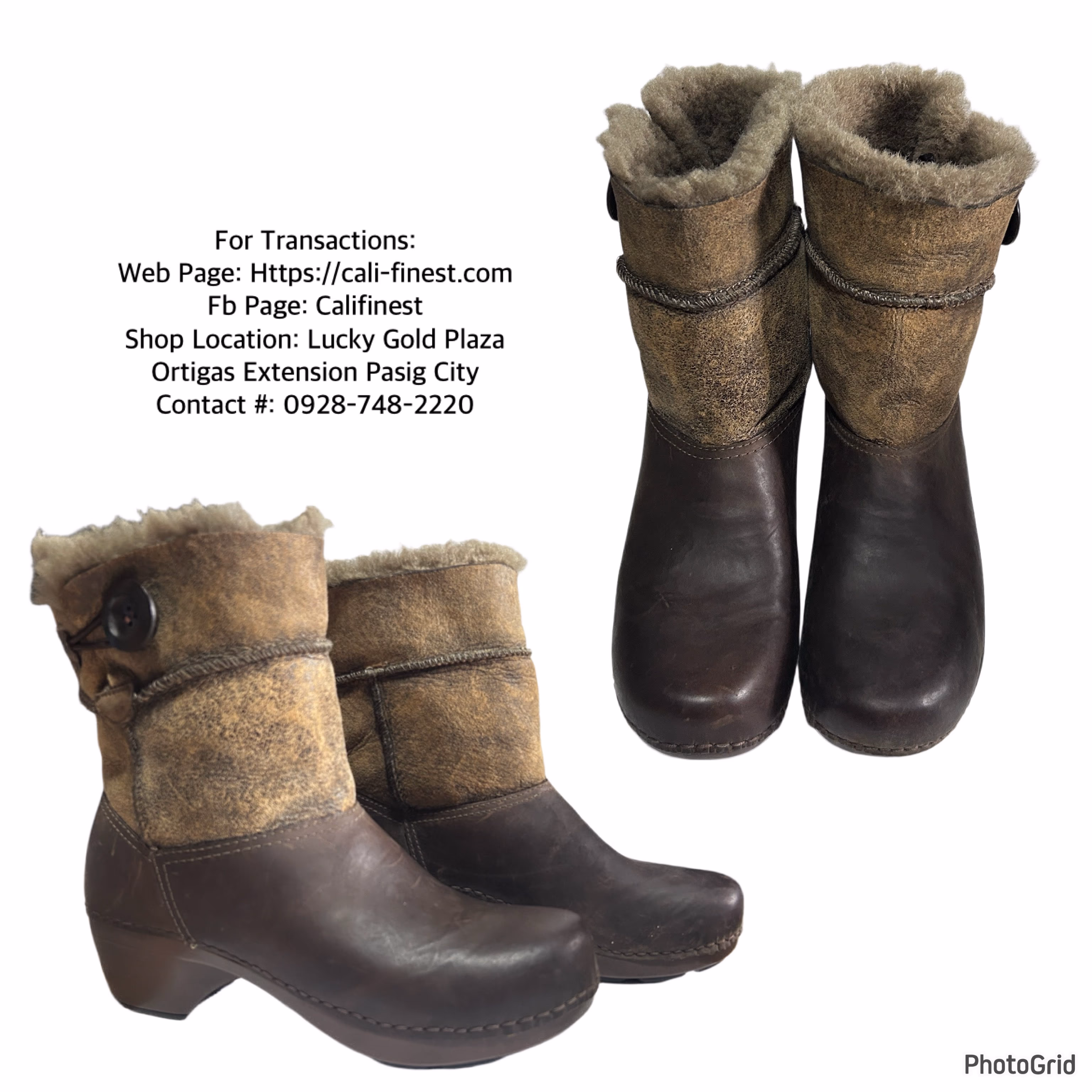 Dan’s ko Stormy Shoes Women’s Brown Ankle Boots Shearling Leather 