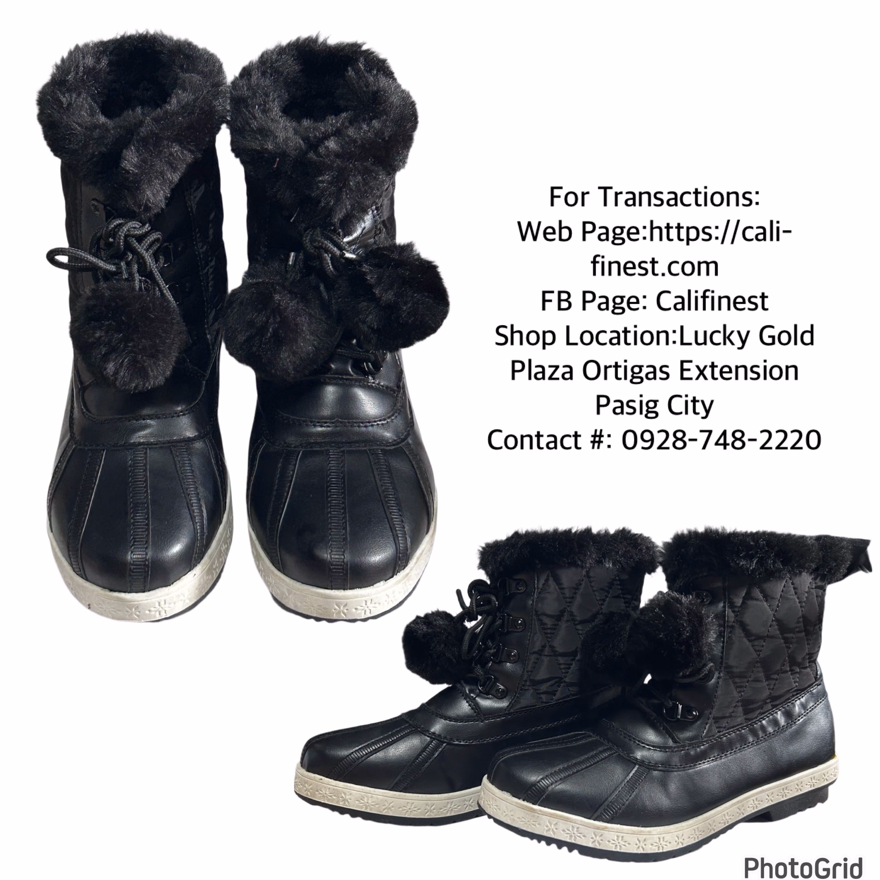 Waterproof Boots Marley Quilted Snow Black Boots for Womens