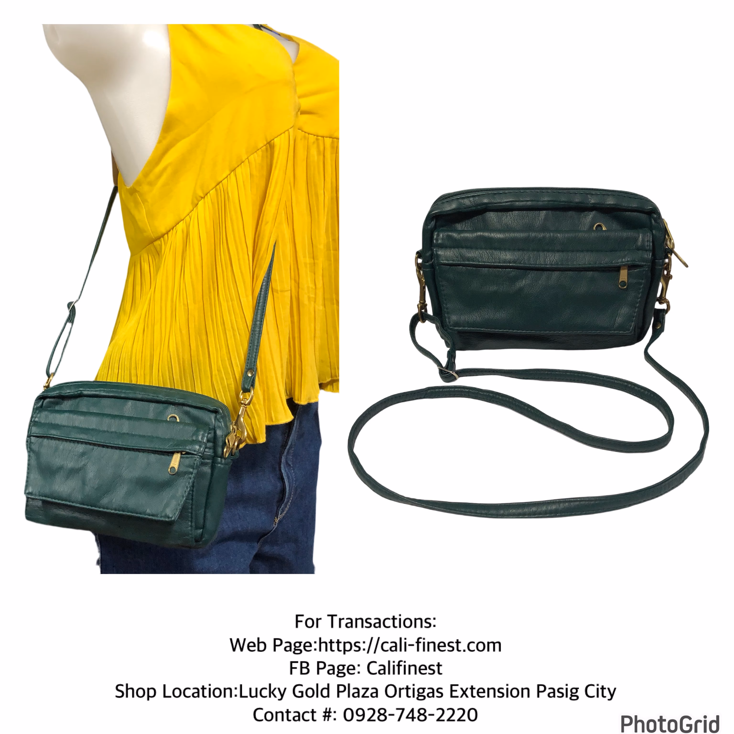 Bagg Lady  Women’s Leather Green Crossbody Bag