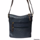 GIANI BERNINI Faux Ostrich Leather Blue Embossed Crossbody Bag Shoulder Bag