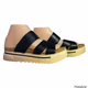 Adrienne Vittadini Sport Black Womens Dean Two Band Sandals