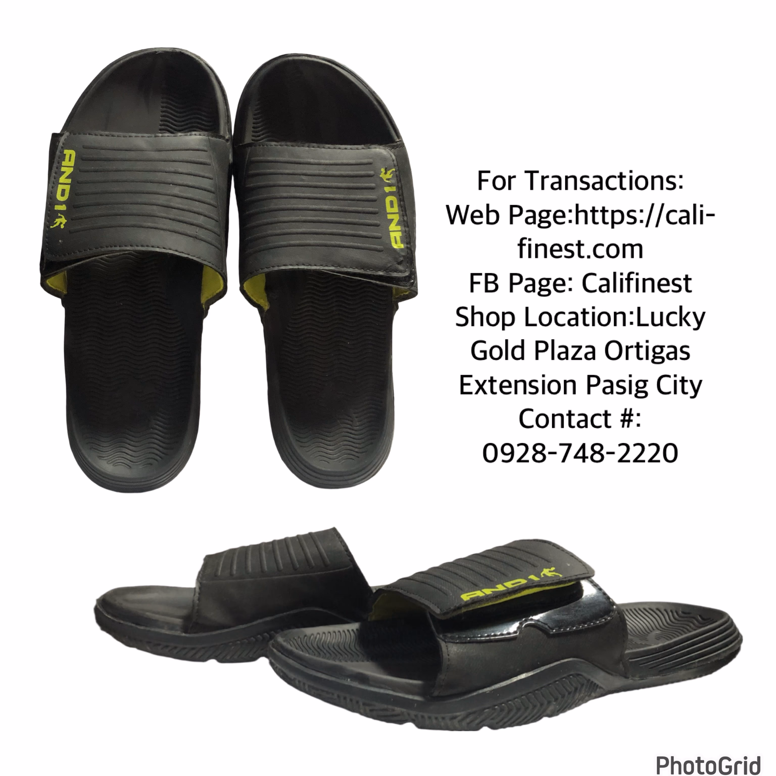 And1 Men’s Black Dunk Slide Size 7