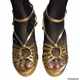 Shoedazzle Women’s Leather Strappy Gold High Heels