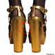 Shoedazzle Women’s Leather Strappy Gold High Heels