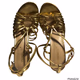 Shoedazzle Women’s Leather Strappy Gold High Heels