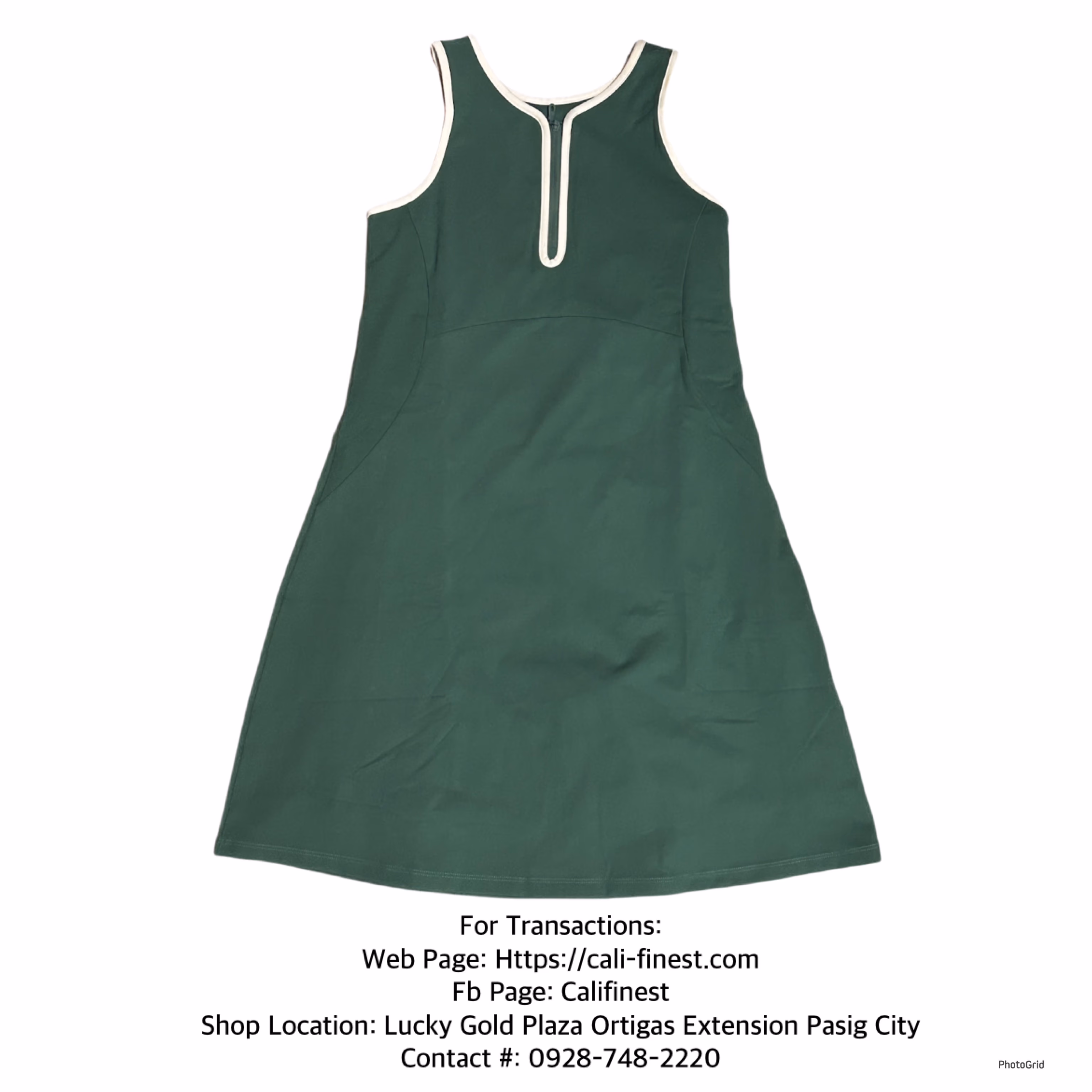 Girlfriend Collective Tropic/Zip Front Dylan Tank Dress 