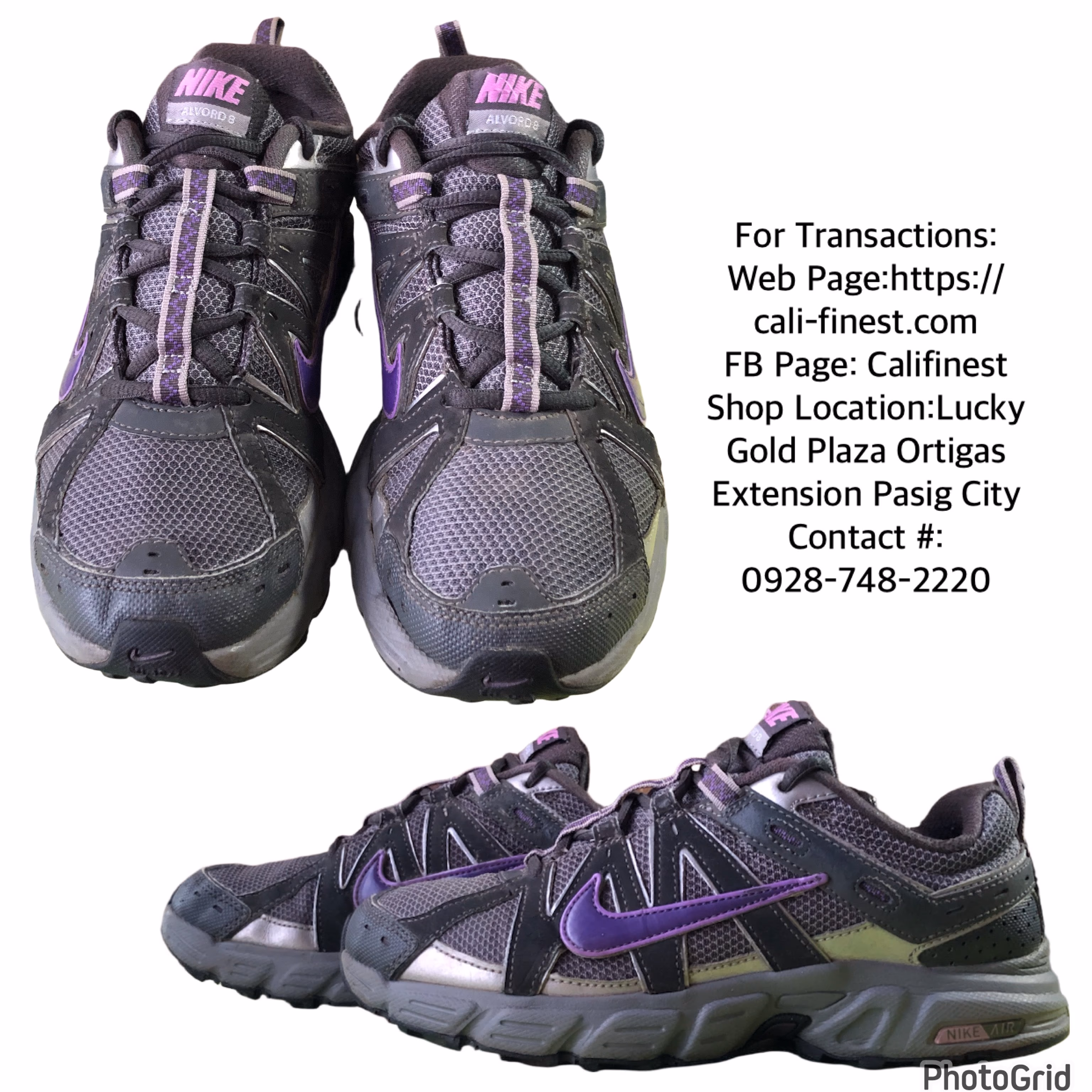 Nike Women’s Gray Purple Running Training Shoes Size 8