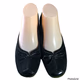 Axcess Women’s Black Round Toe Suede Flat Sandals 7M
