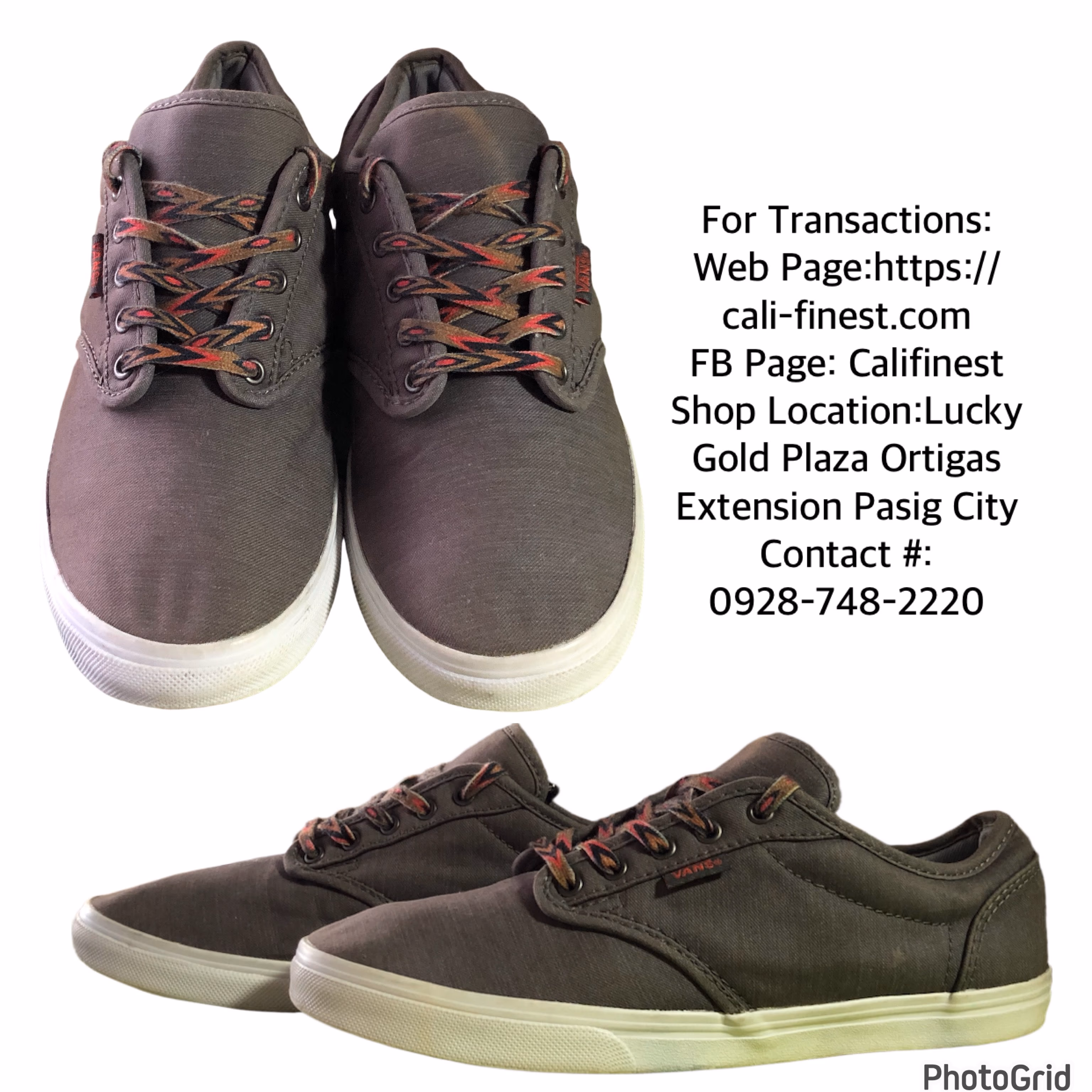 Vans Women’s Atwood Low Tribal Gray Pewter Cayenne Size 7.0 zsneaker
