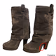 Charlotte Russe Women’s Gray Faux Suede Cuffed Heeled Boots