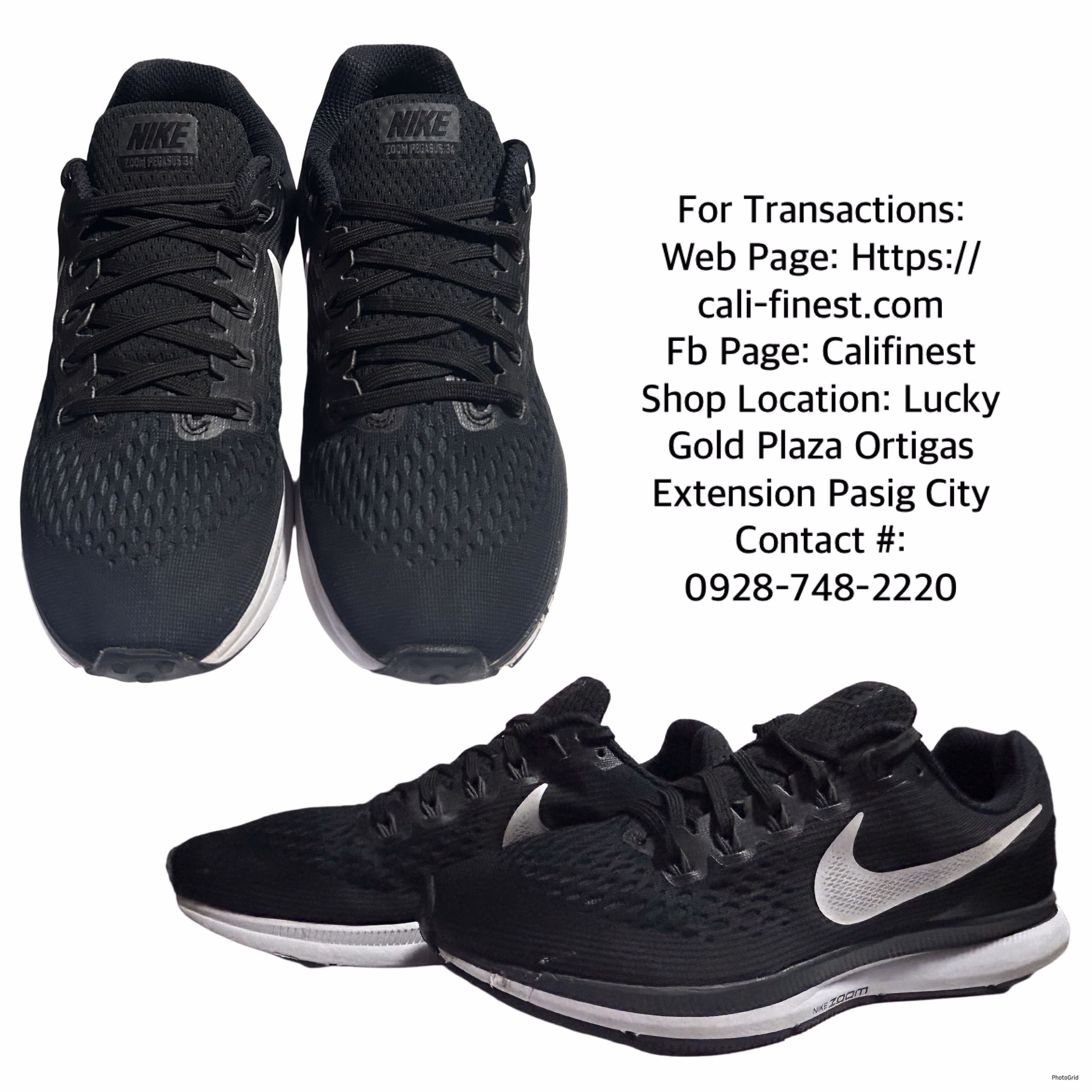 Nike Men’s Air Zoom Pegasus 34 Running Shoe Black