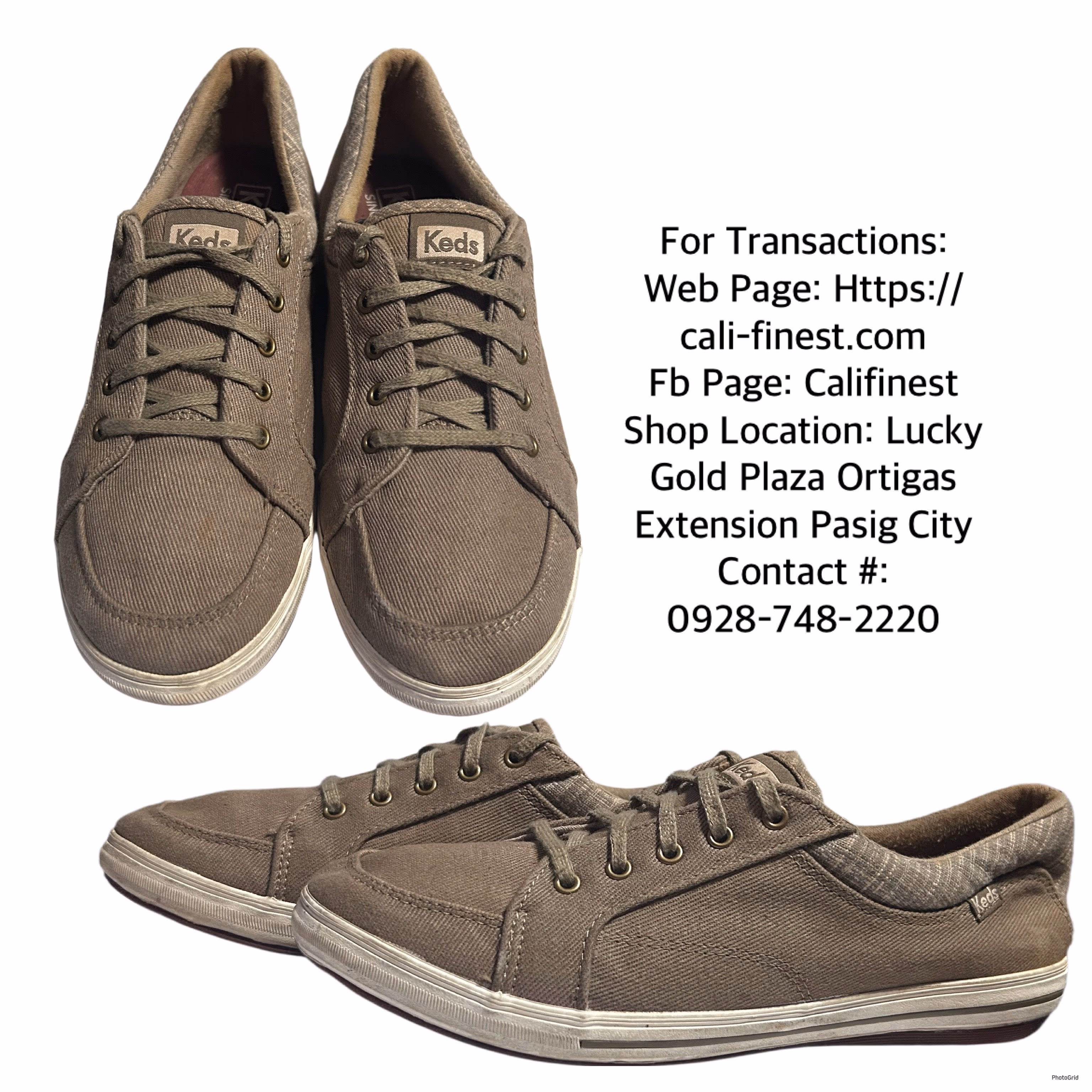 Keds Shoes Womens 7 Center II Stripe Casual Moc Sneakers Taupe Canvas
