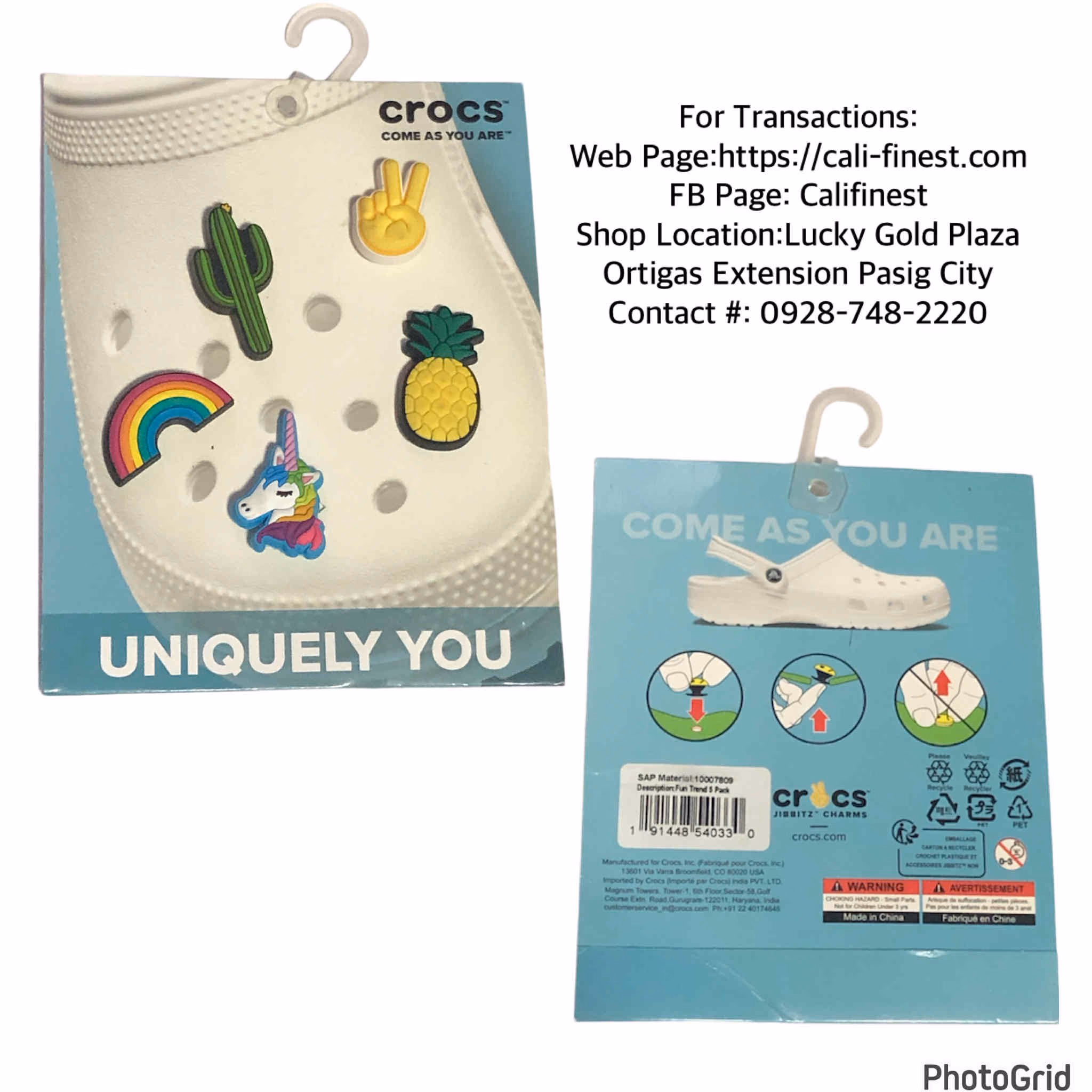 Crocs 5-Pack Shoe Charms | Jibbitz for Crocs, Fun Trend,One size