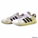 Adidas  Grand Court 2.0 Low White Leather Black Stripes Sneakers For Kids