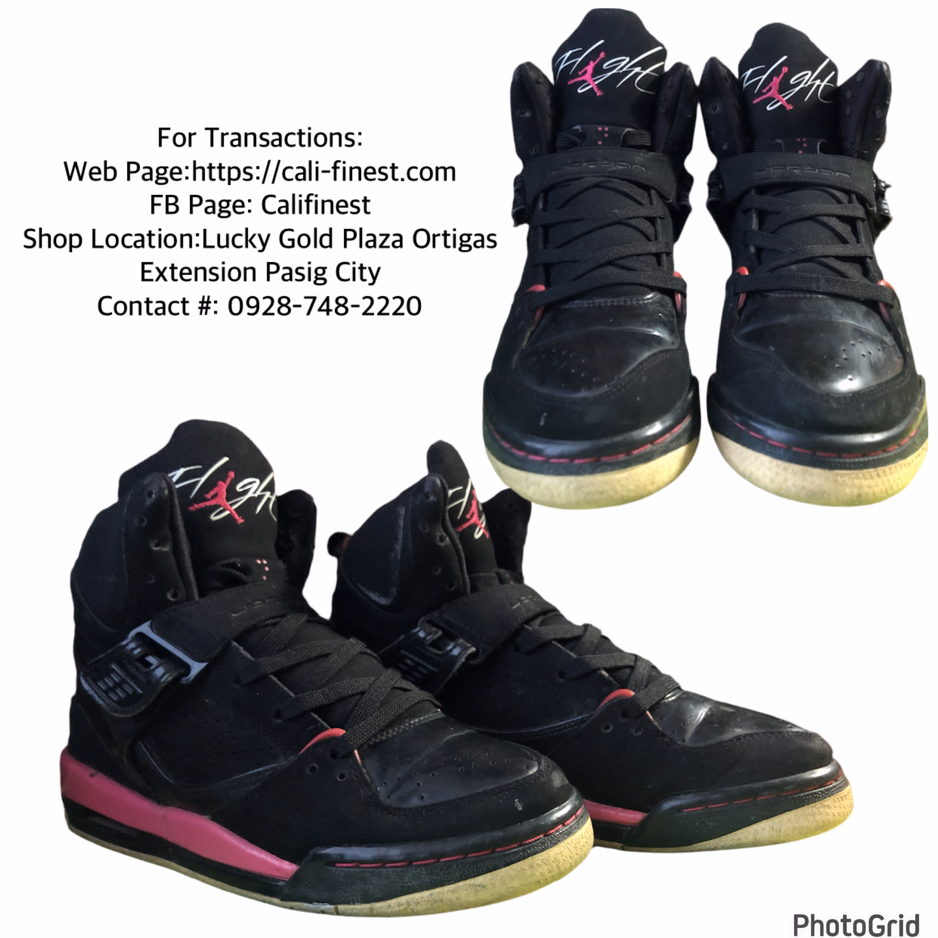 Jordan Flight 45 High Black and Pink  S#819