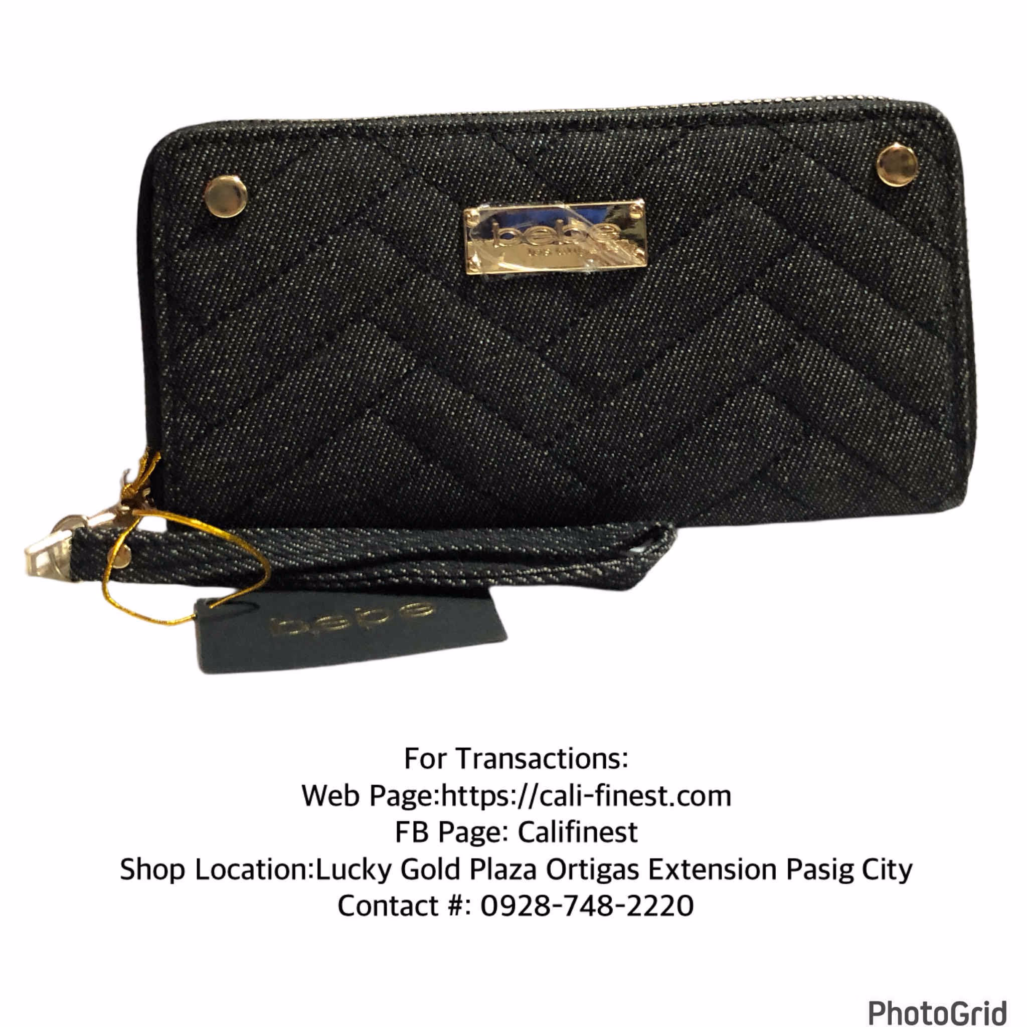 Bebe wristlet wallet gray/black For Women 