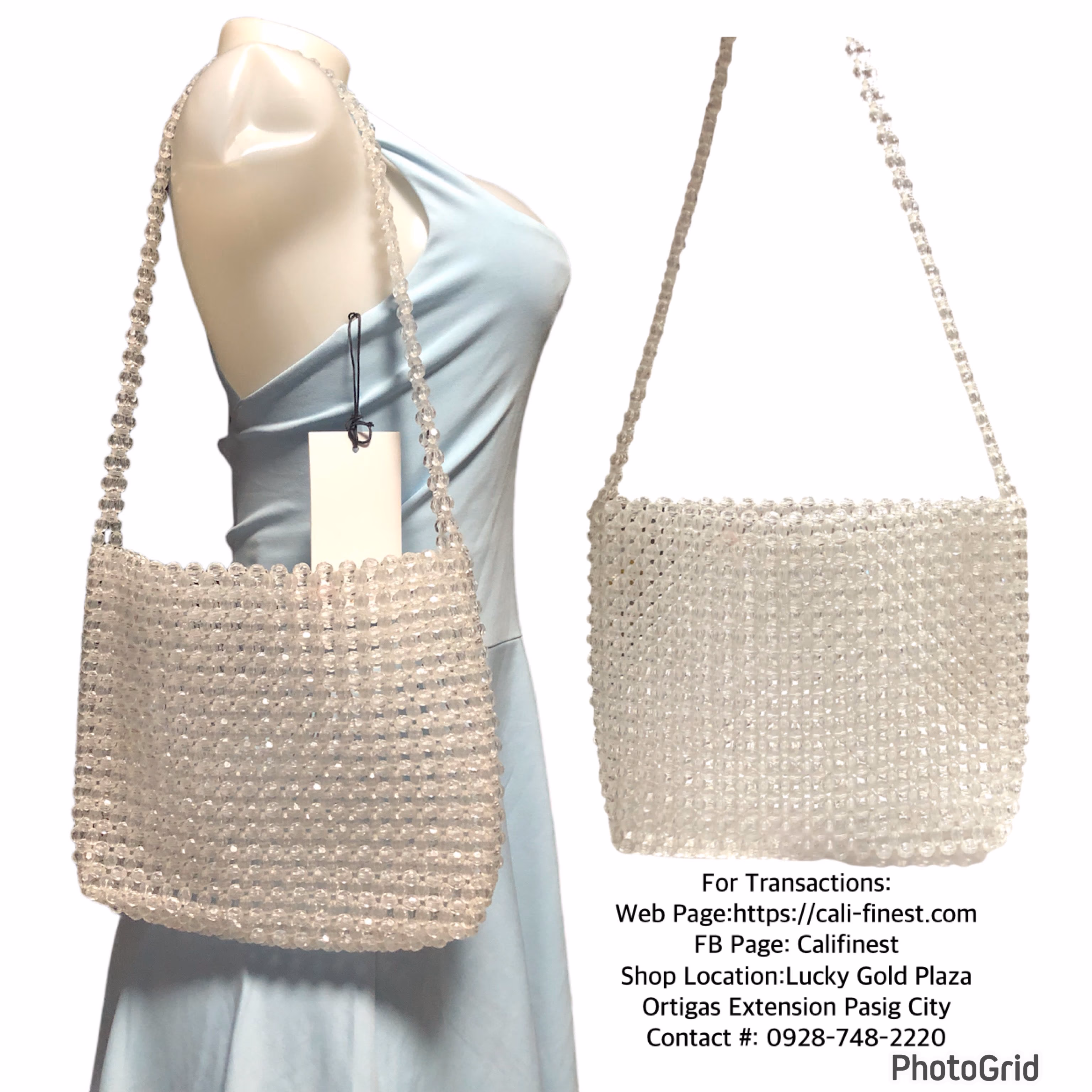 Clearly Beaded Shoulder Bag For Women   BA#452  1