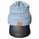Satin Lined Beanie Winter Warm Womens Beanie Cable Knit Winter One Size Blue
