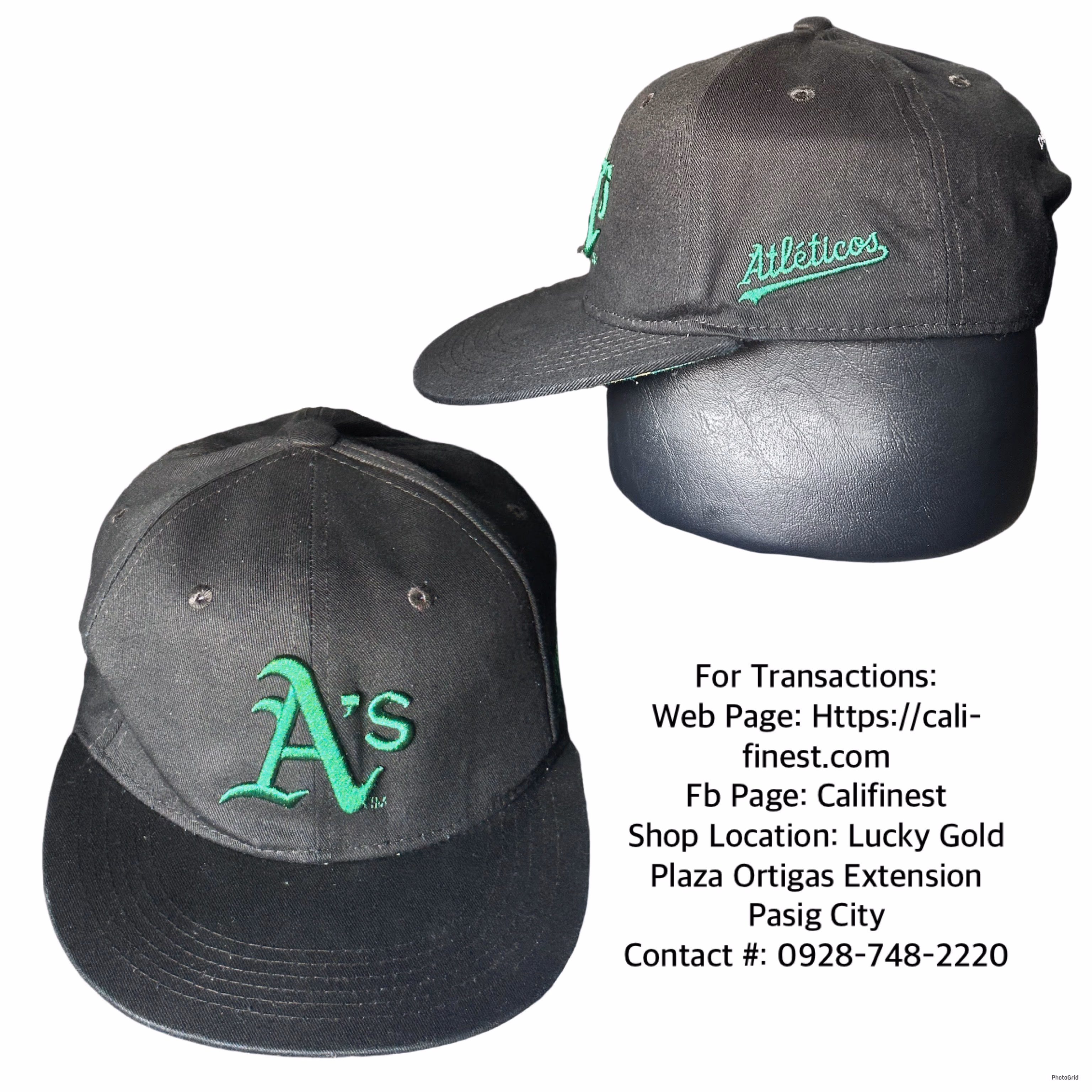 Oakland A’s Chevrolet Athletics New Hat Snap Back Black And Green Cap