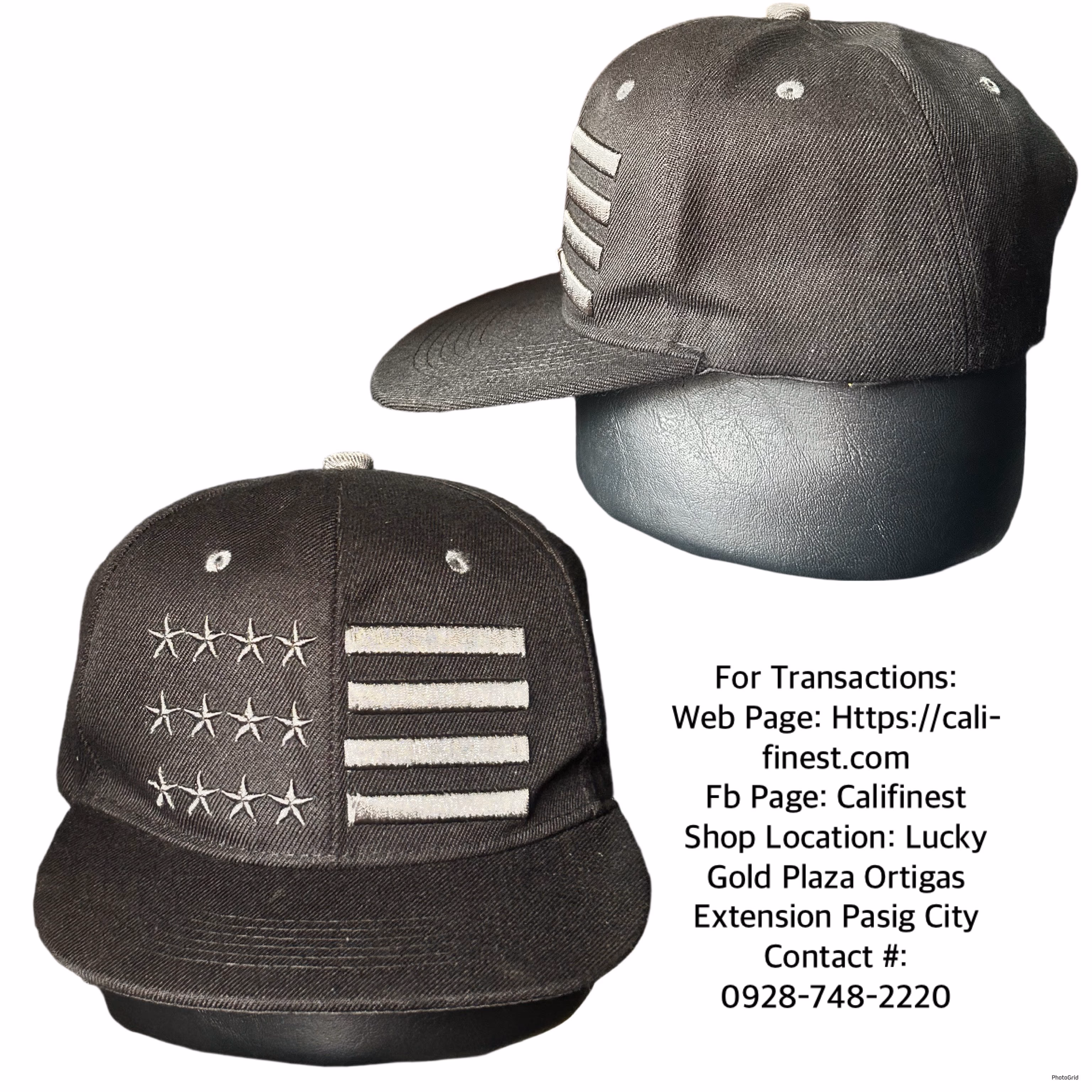 USA flag Headling Mens Black Cap