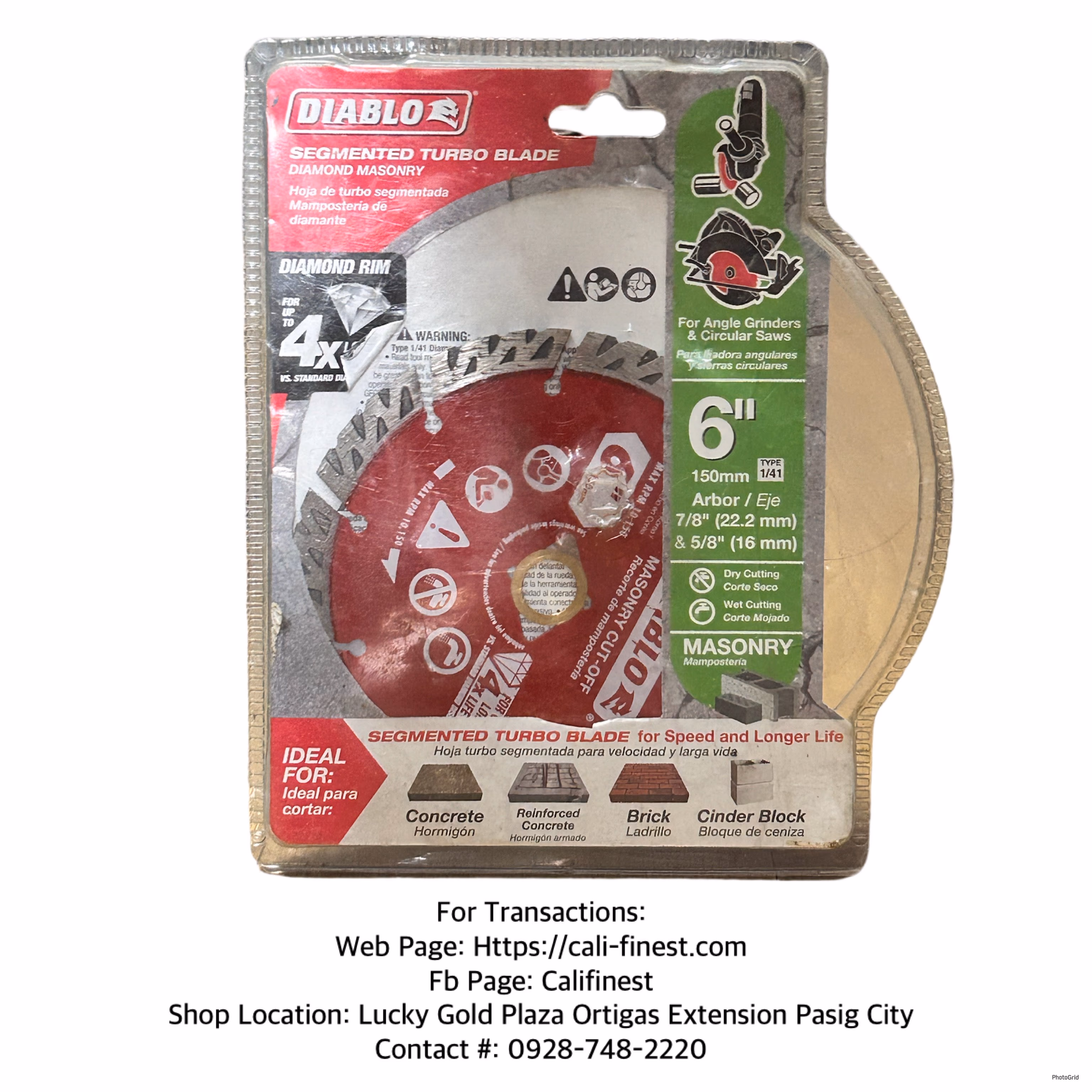 Diablo 6 In. diamond Segmented Cut- off Discs for Masonry