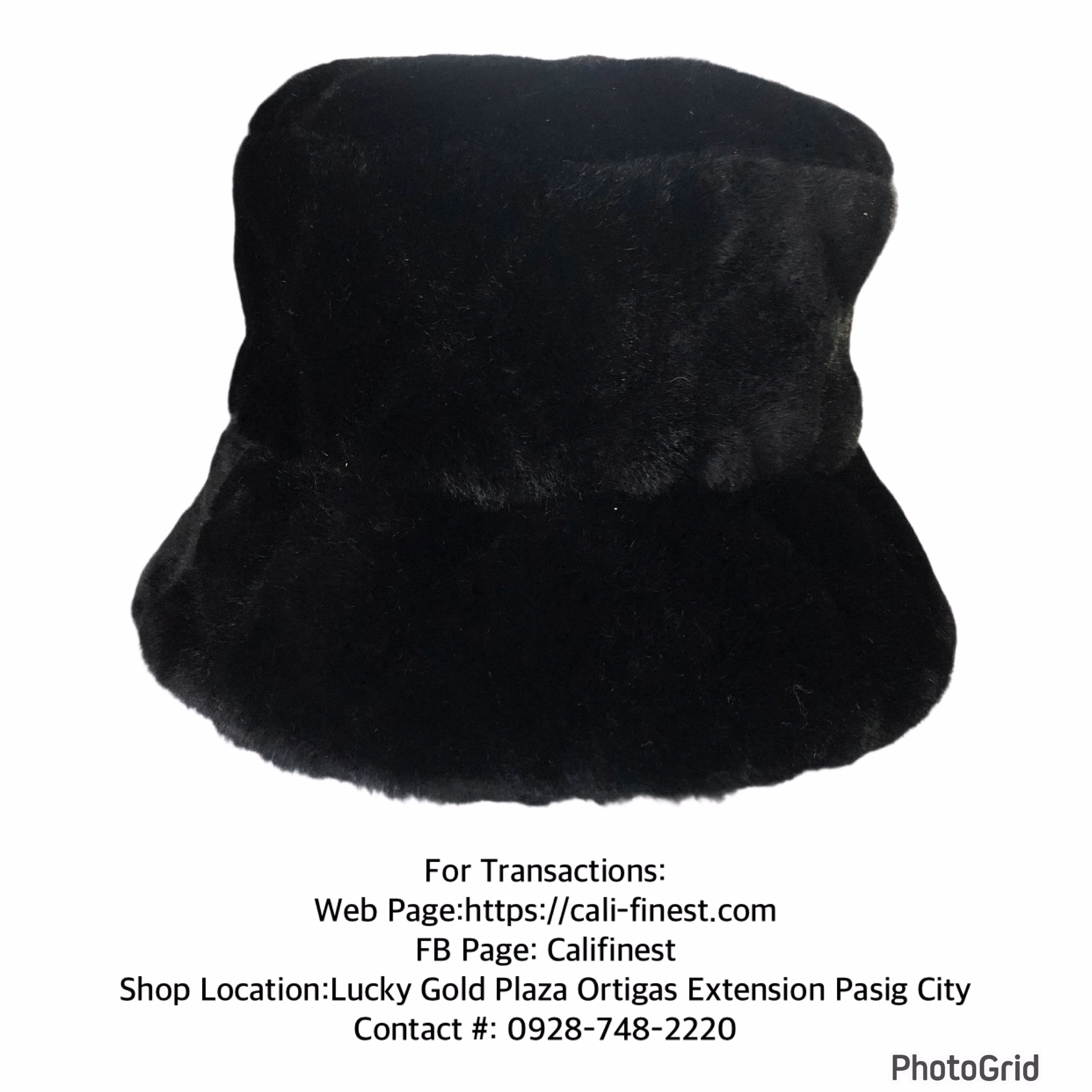 Charter Club Women’s Black Faux Fur Bucket Hat