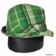 Virtis Plaid Green Fedora Hat L/XL