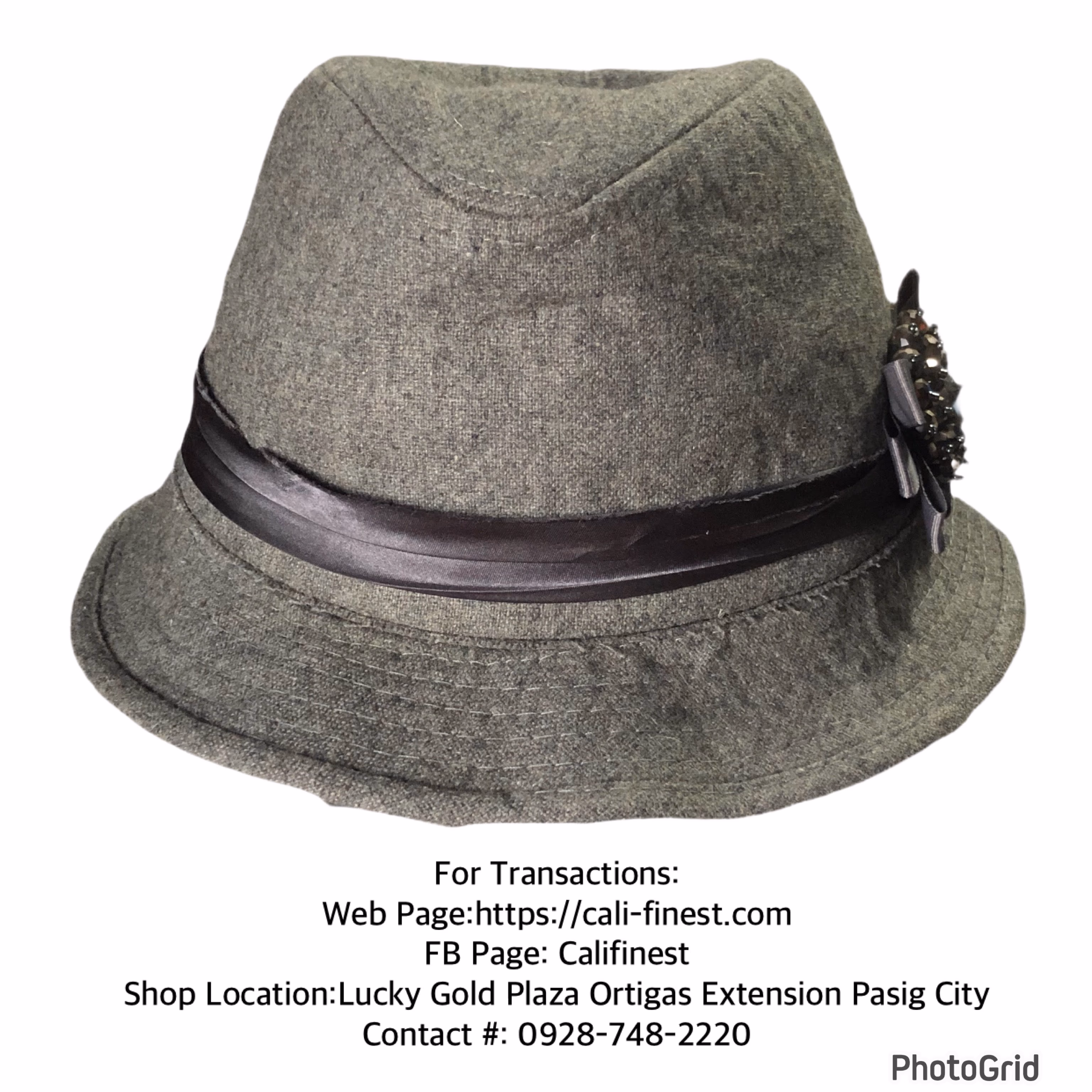 Women’s Gray Hat with Ribbon Style