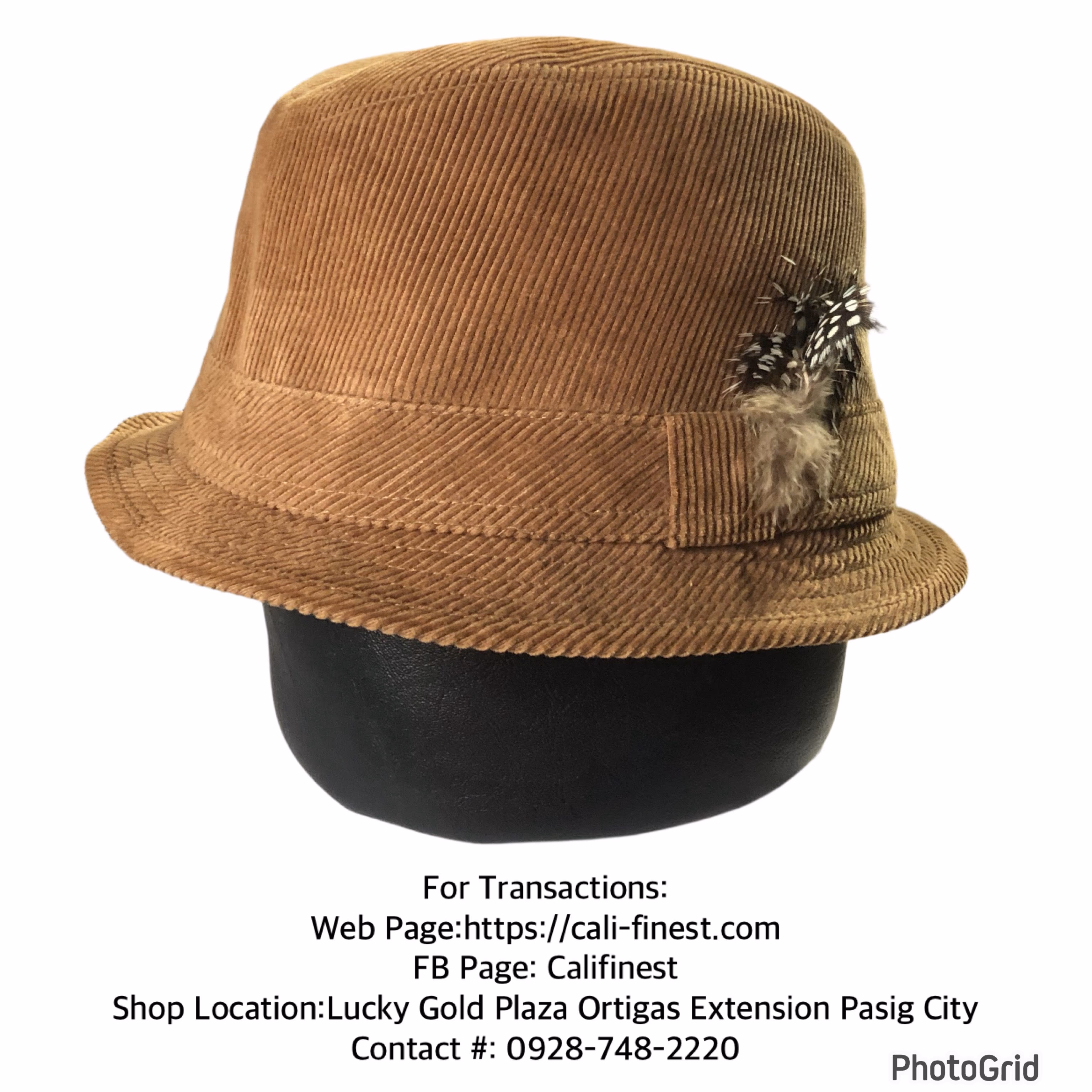 Women’s Corduroy Fedora Tan Hat