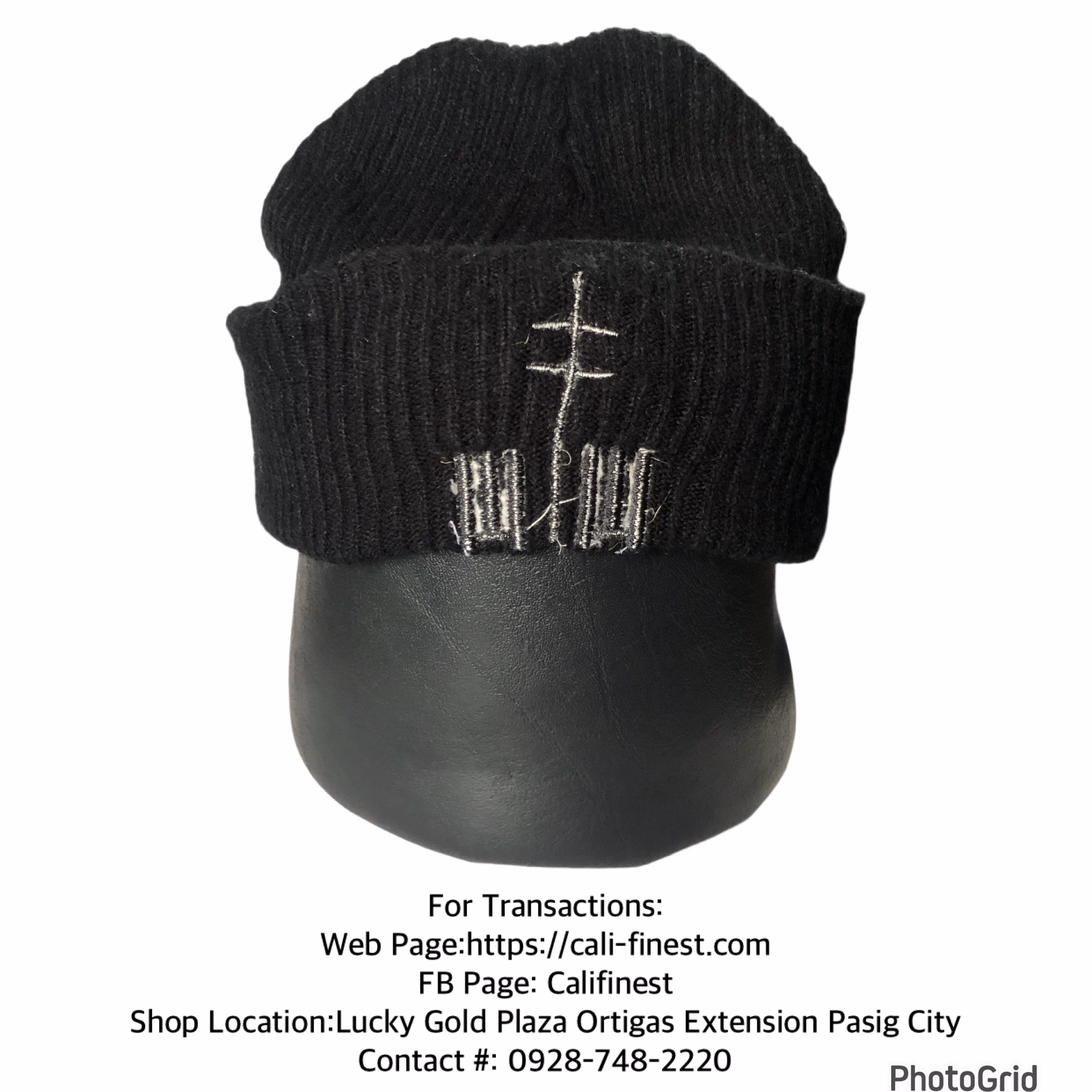 Black Knit Beanie Hat