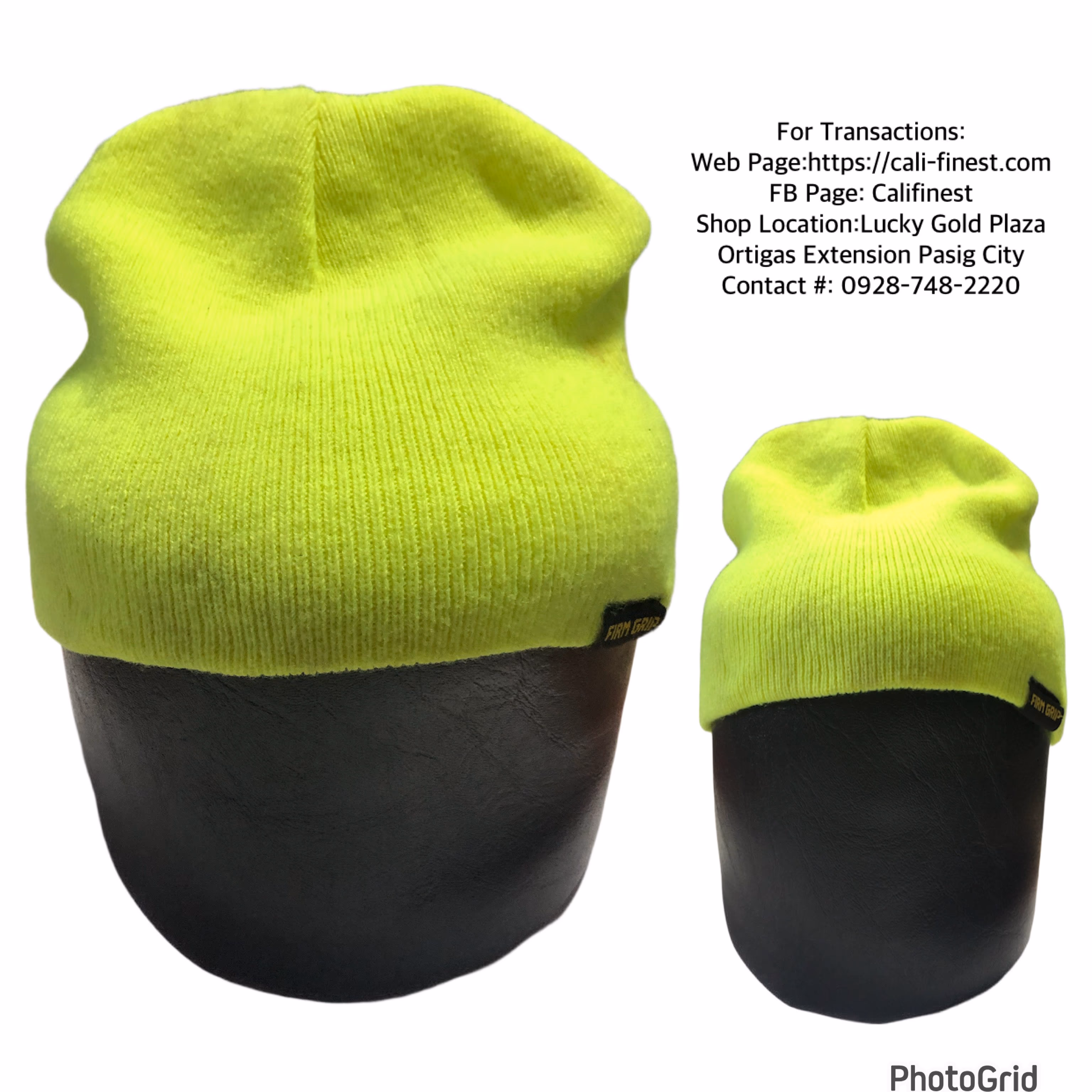 Firm Grip Tough Working Gear Neon green Beanie   C#520