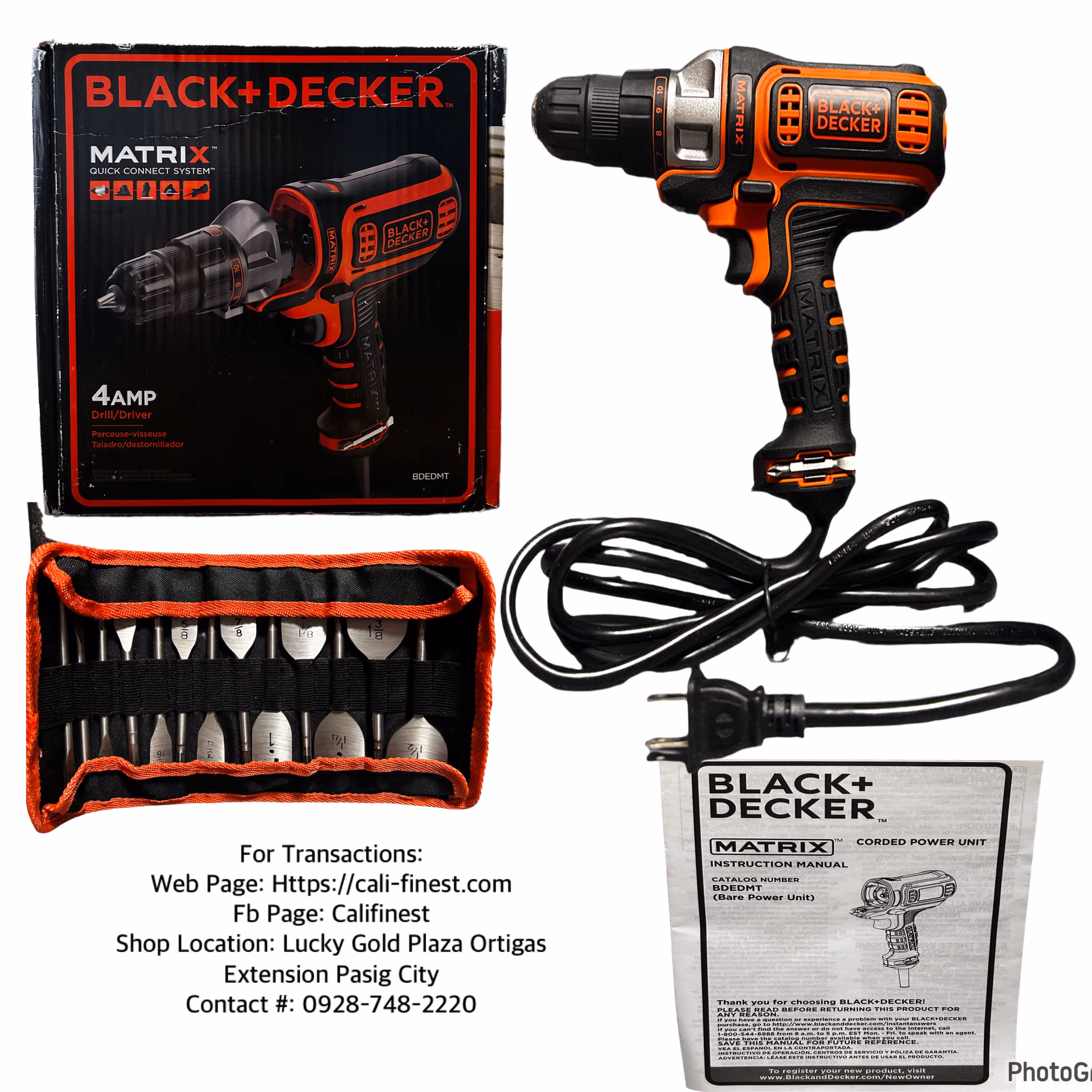 Black + Decker Electric Drill, 3/8-Inch, 4-Amp BDEDMT  PT#72 