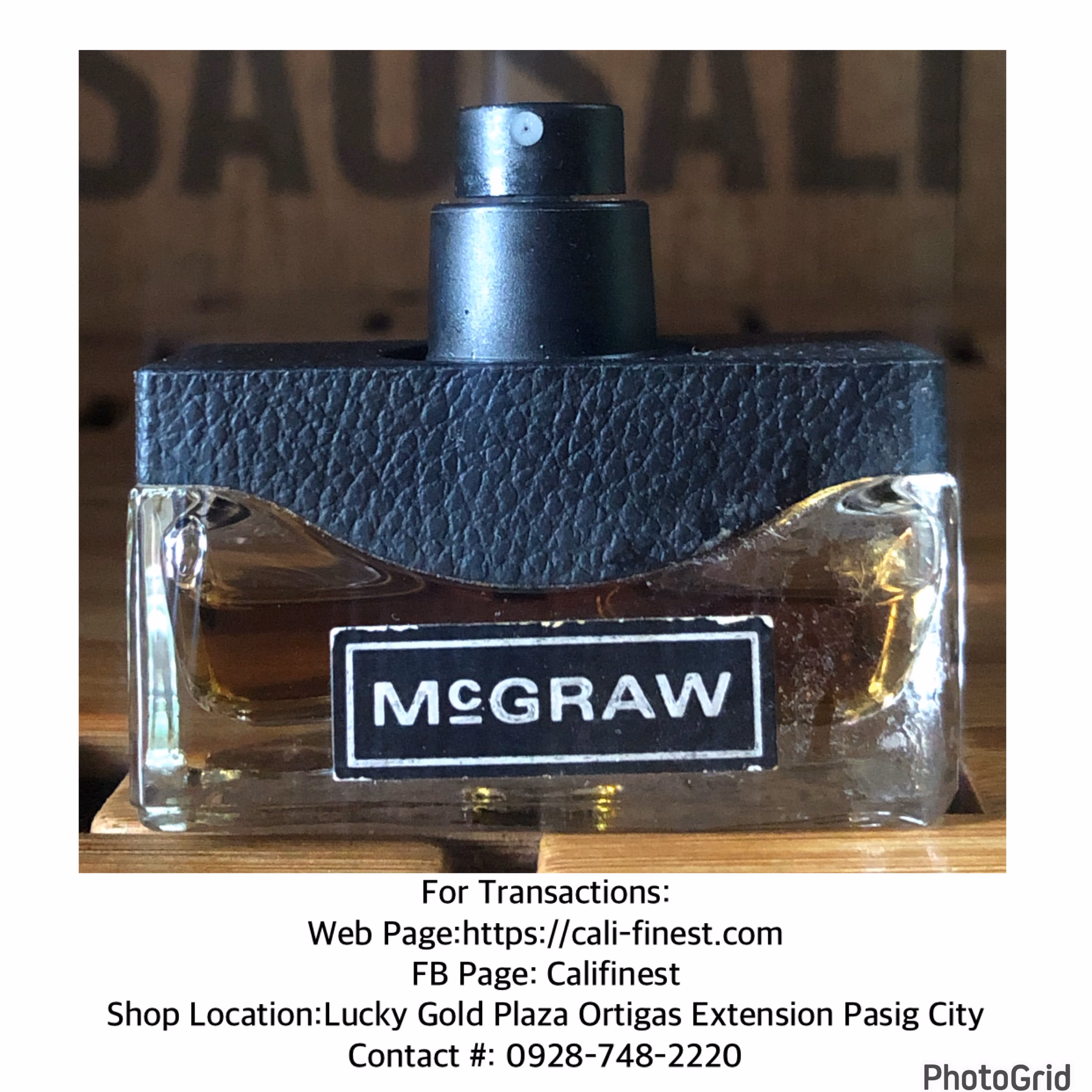 McGraw Eau De Toilette Natural Spray Mens Perfume   BW#0017