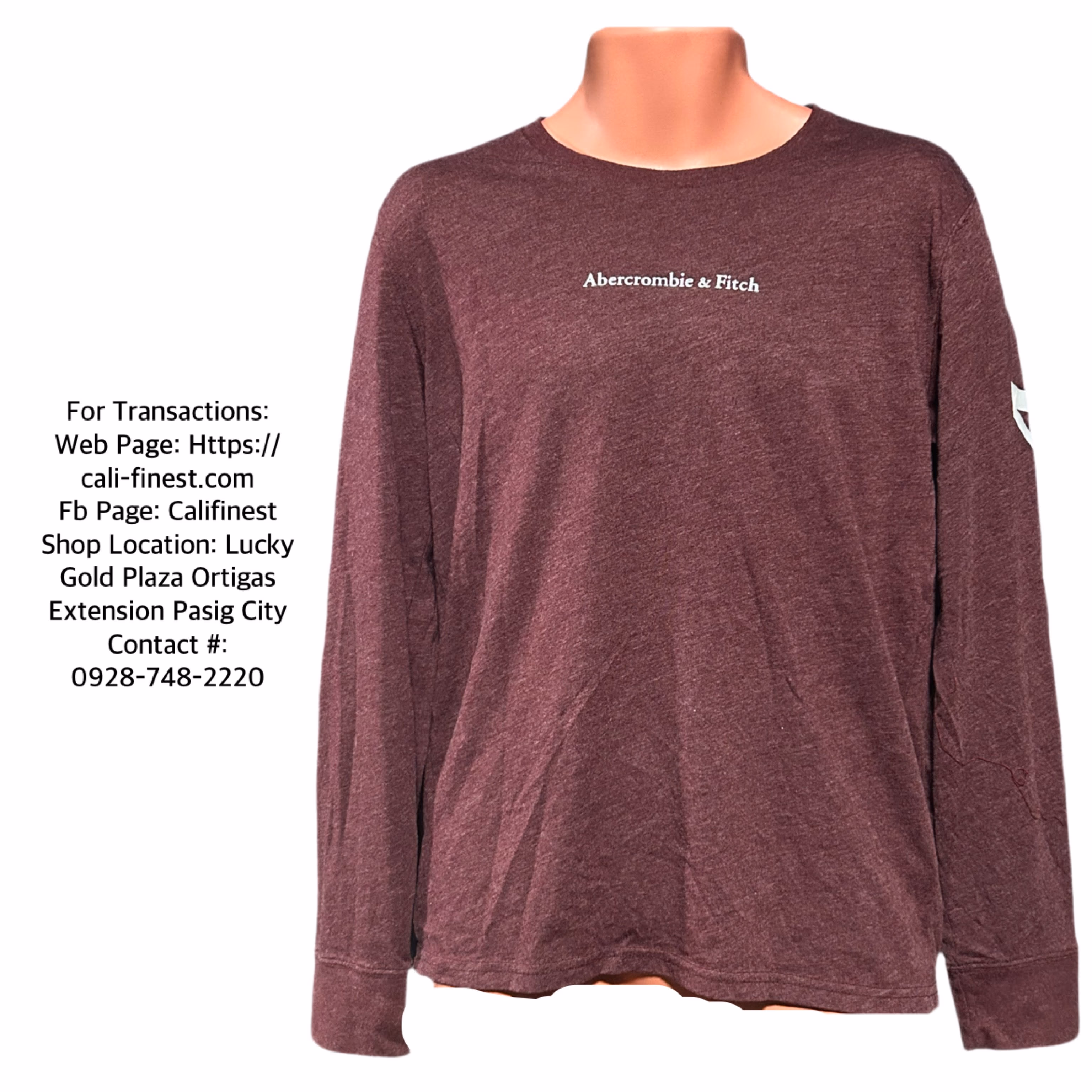 Abercrombie Fitch SoftAF Long-Sleeve Logo Graphic Tee Color Brown SIZE S 