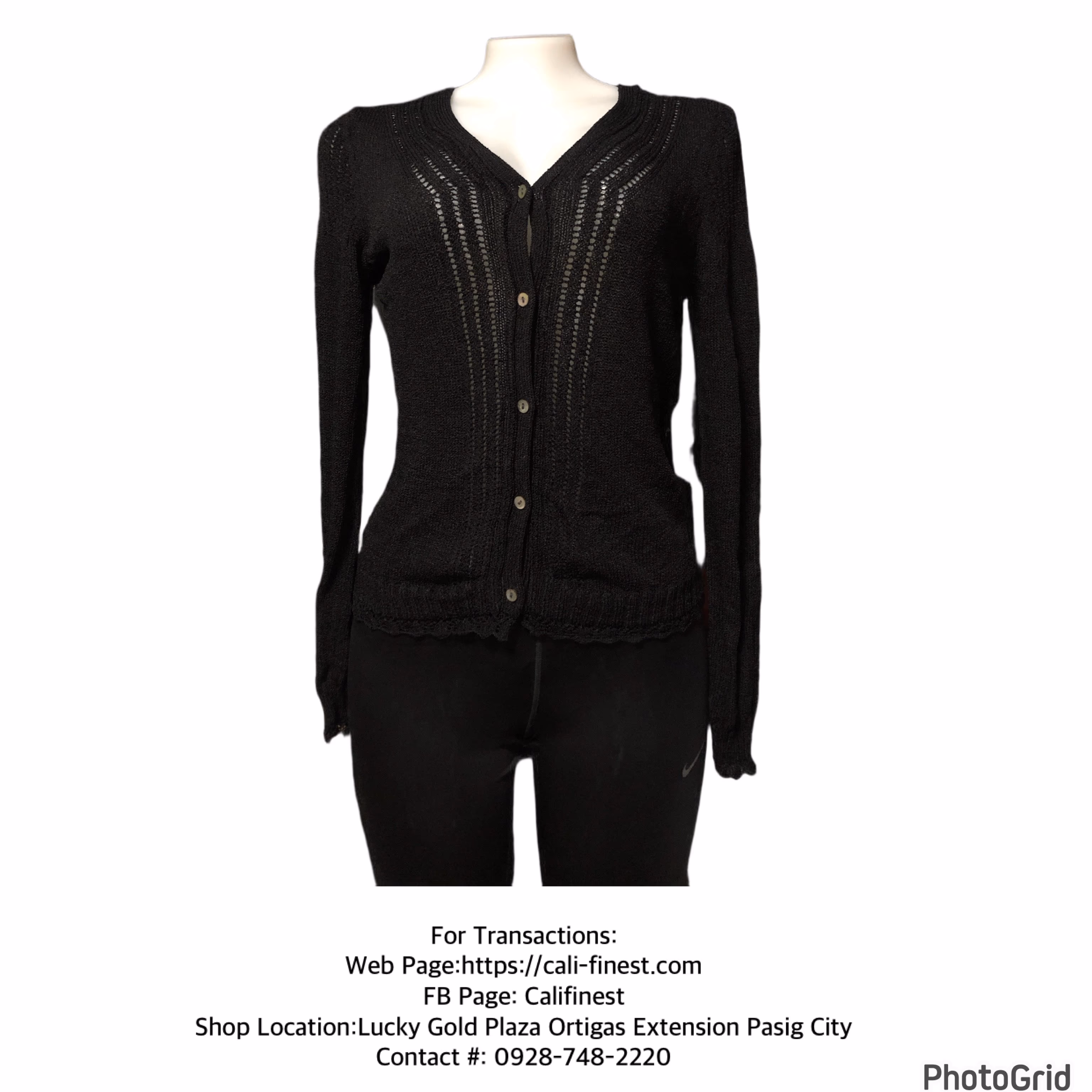 Women’s Studio M Long Sleeve Cardigan Black Large