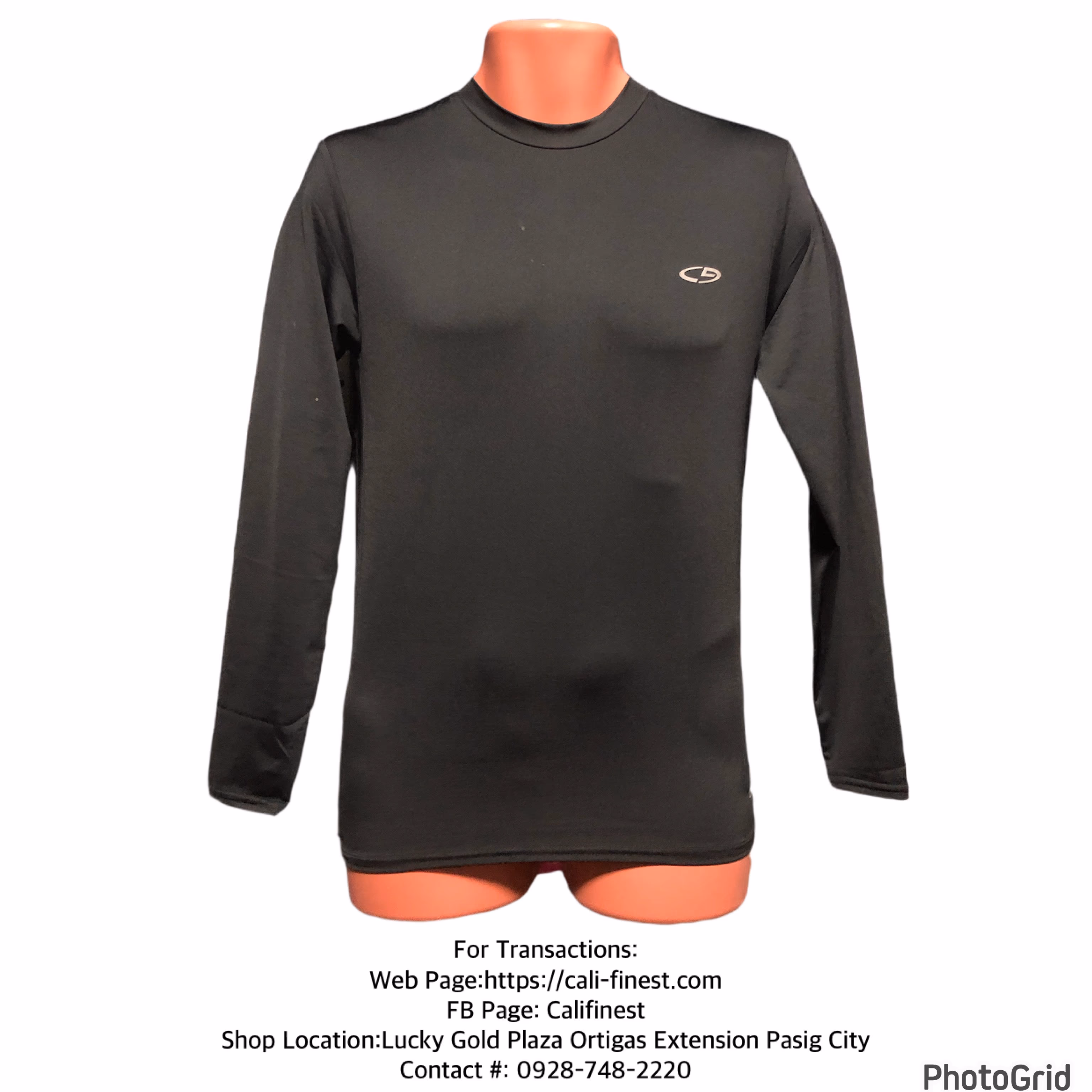 Champion Mens Shirt Black Long Sleeve size Small