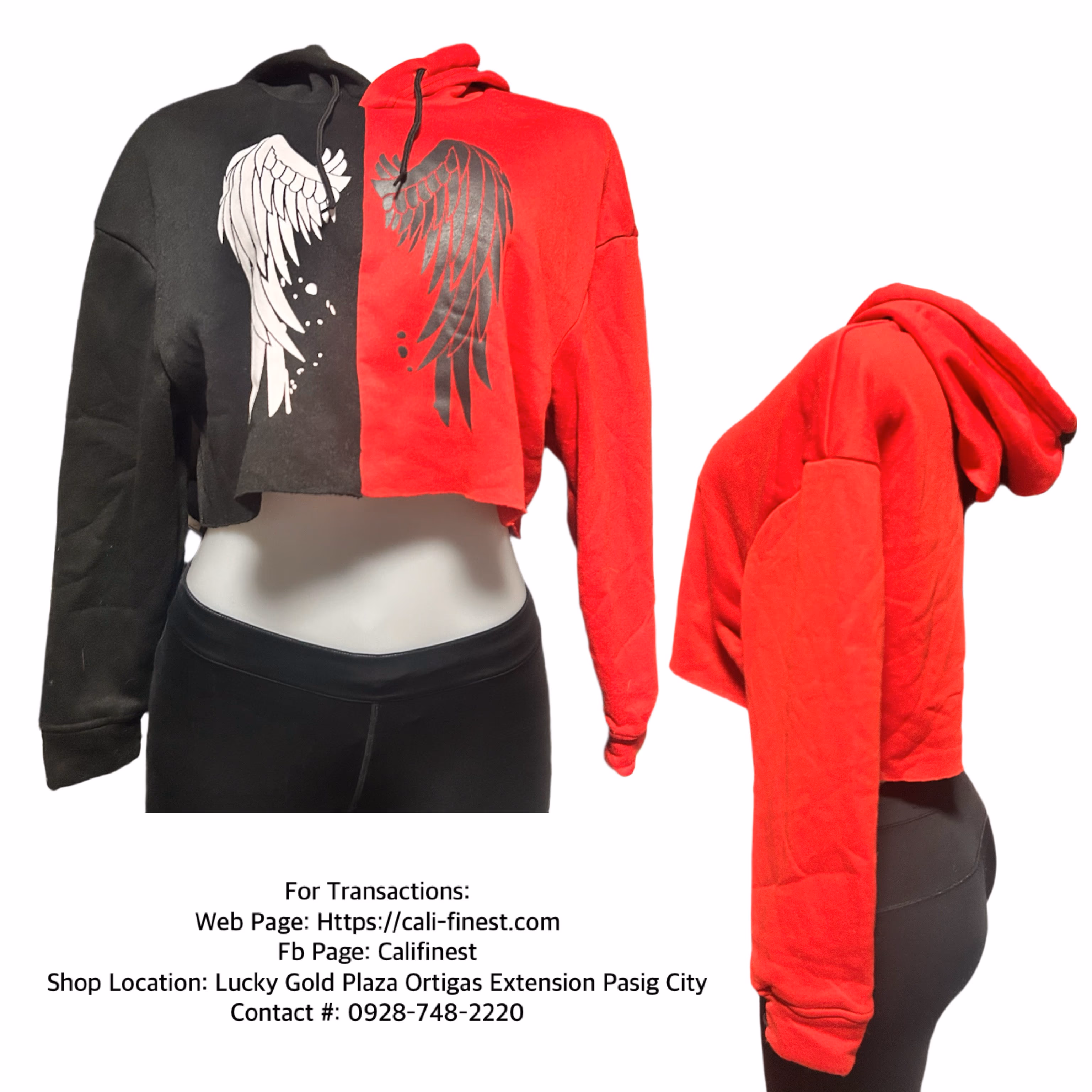 Chicyea Women’s Angel Wings Cropped Hoodie Jacket