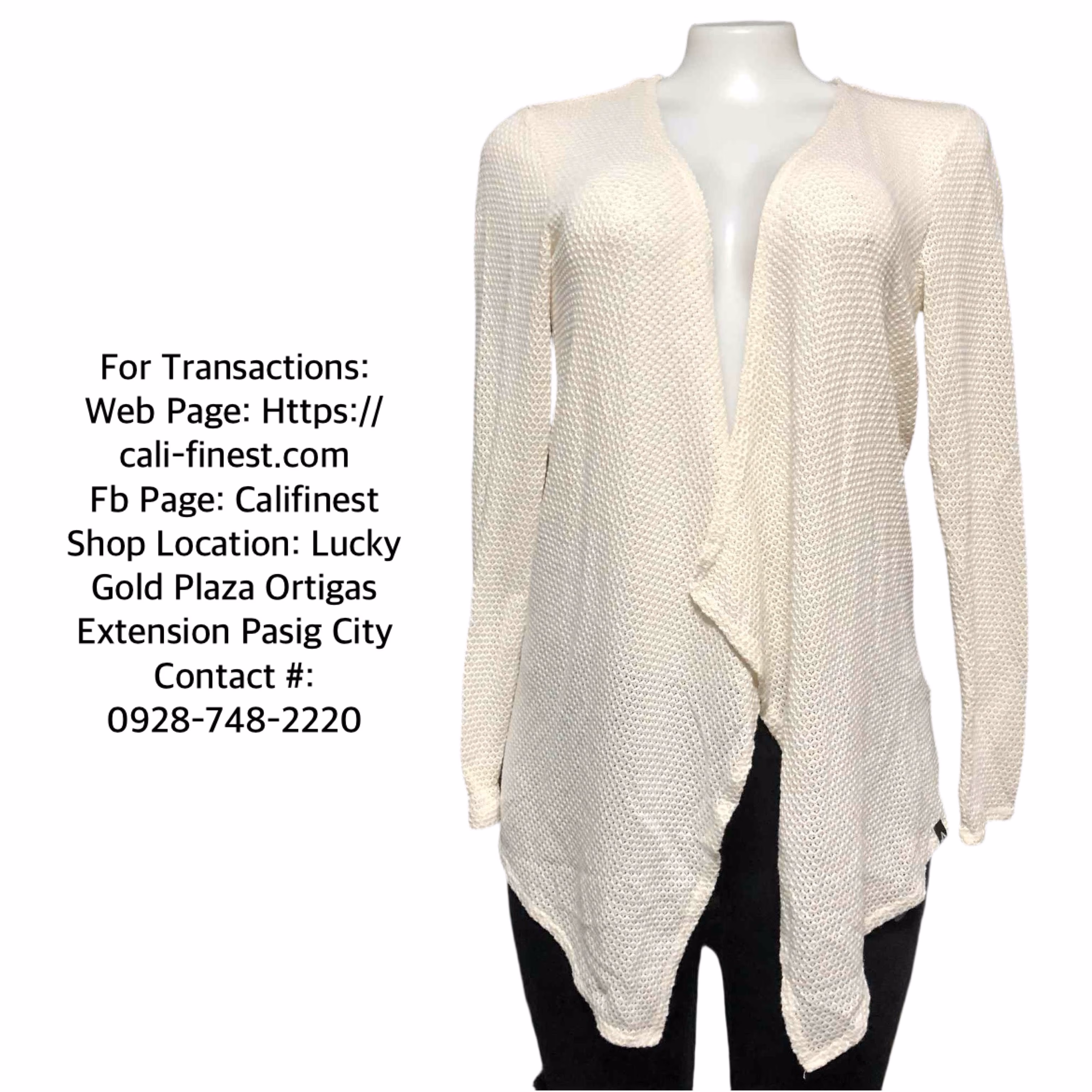 Volcom Womens Beige Open Front Drape Asymmetrical Textured Knit Cardigan Small