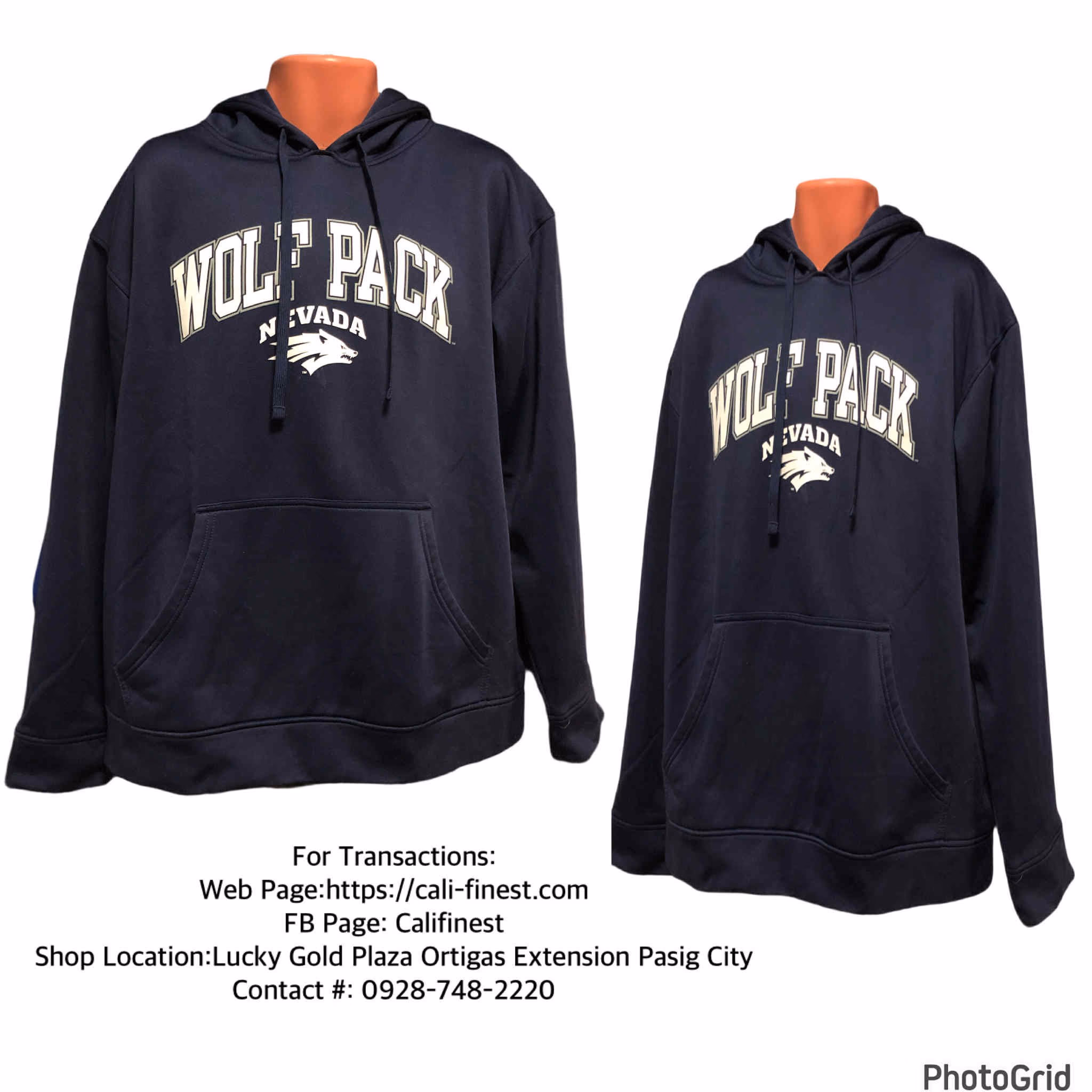 Champion Nevada Wolf  Pack Blue Hoodie Jacket Large   J#303