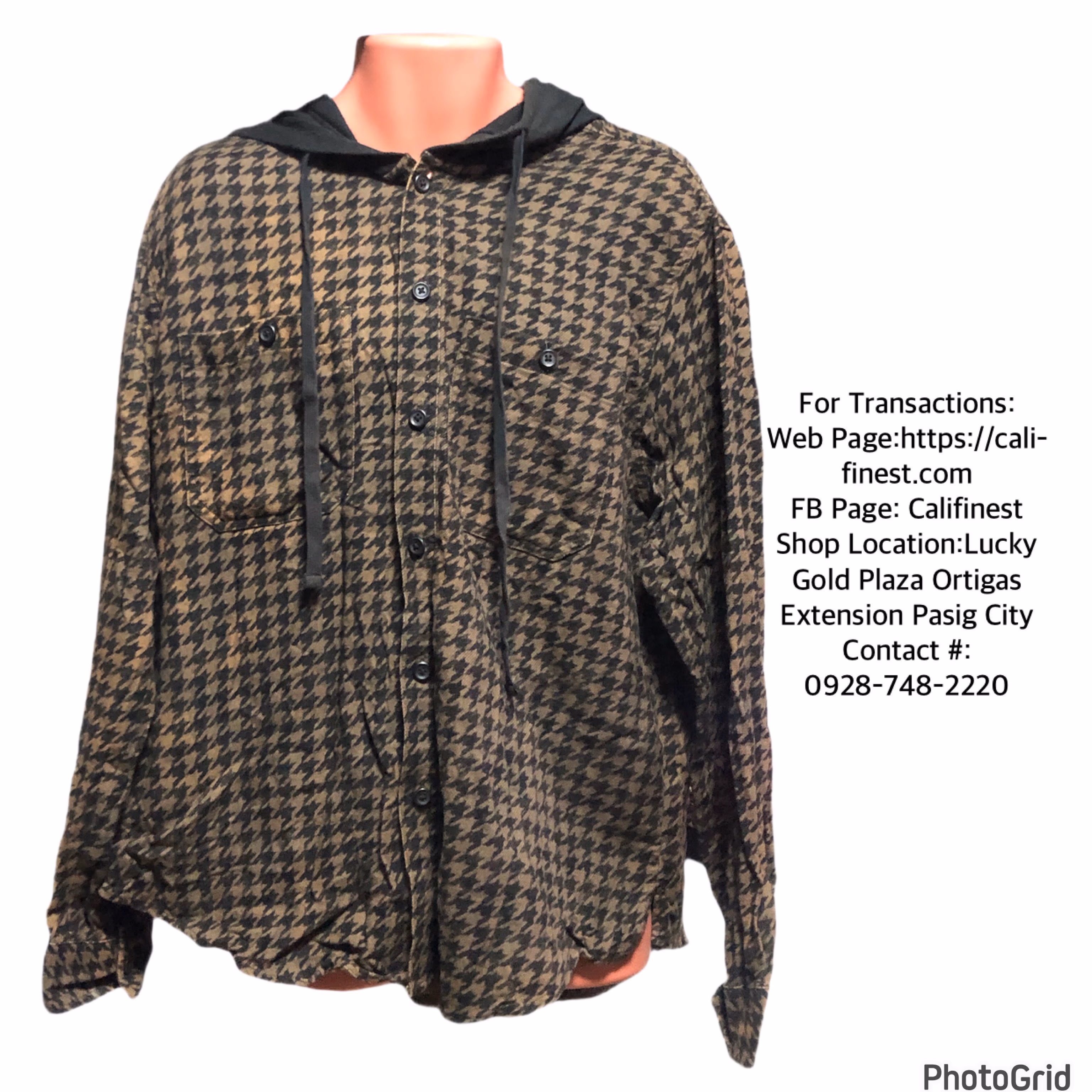 Original Use men’s hooded button-down shirt Longsleeve   J#310 