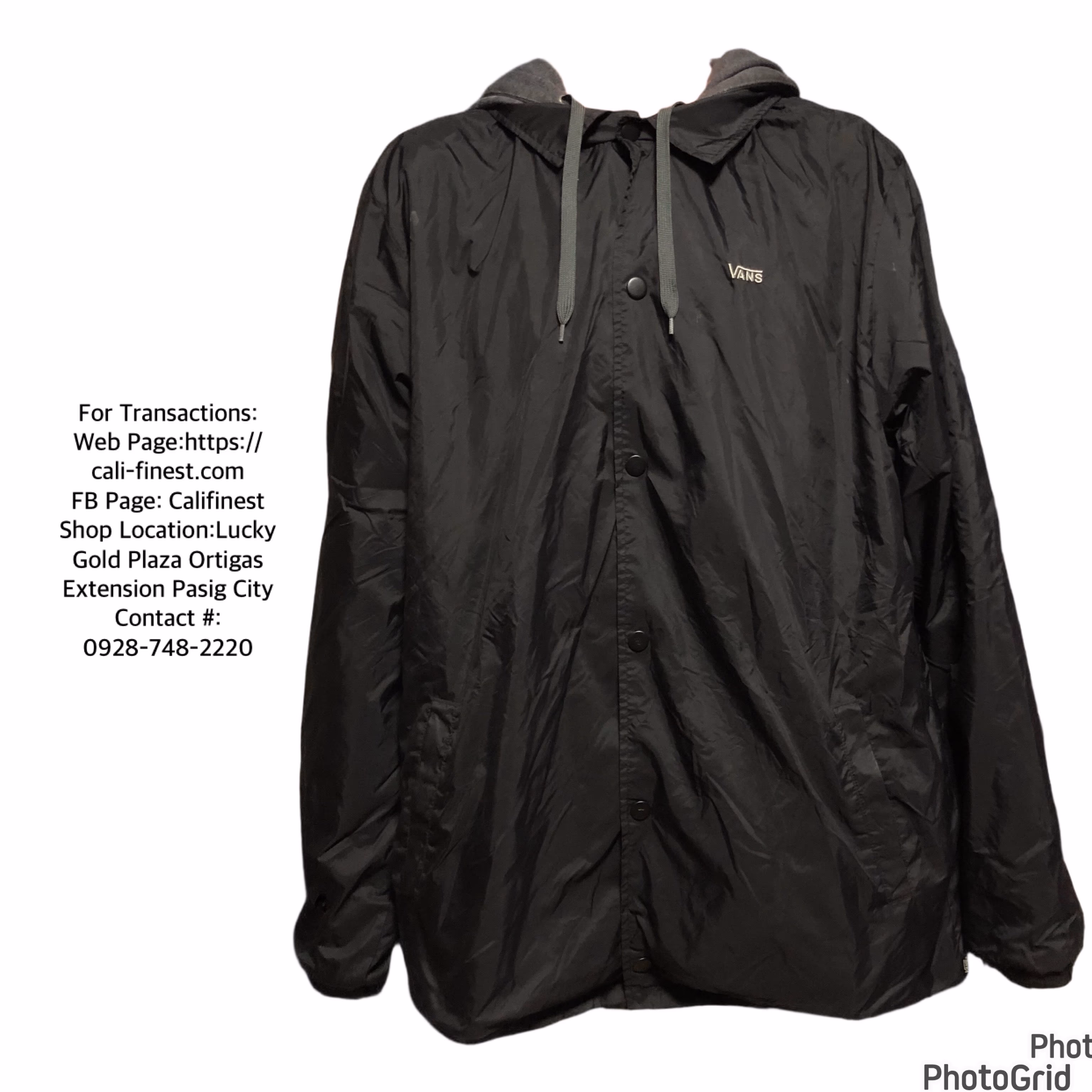 Vans Mens Black Riley Jacket Size XL