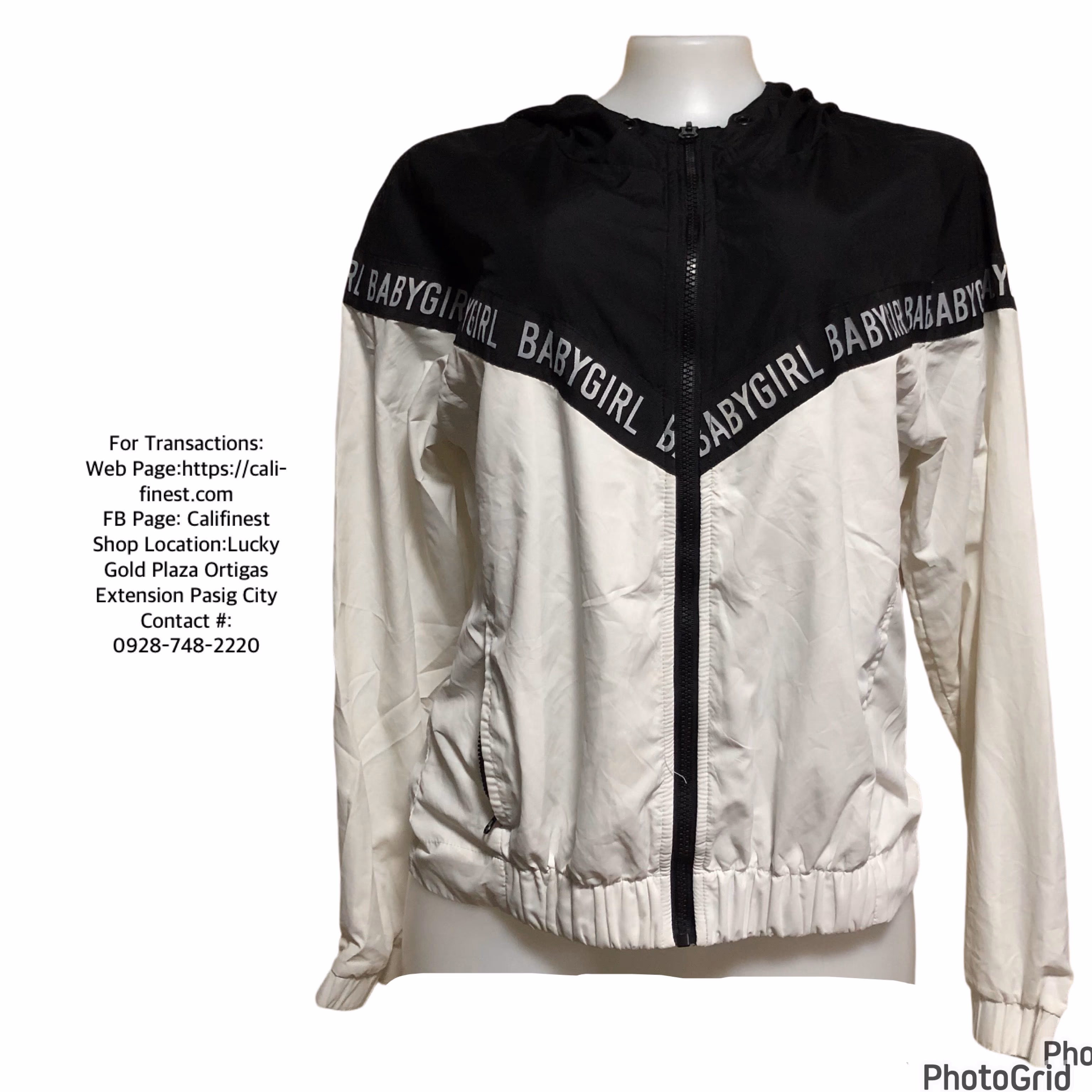 Lesdomakeup Women’s White Babygirl Windbreaker Size Medium